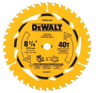 DEWALT DWA281440  8-1/4“ 40T Single Pack front view.
