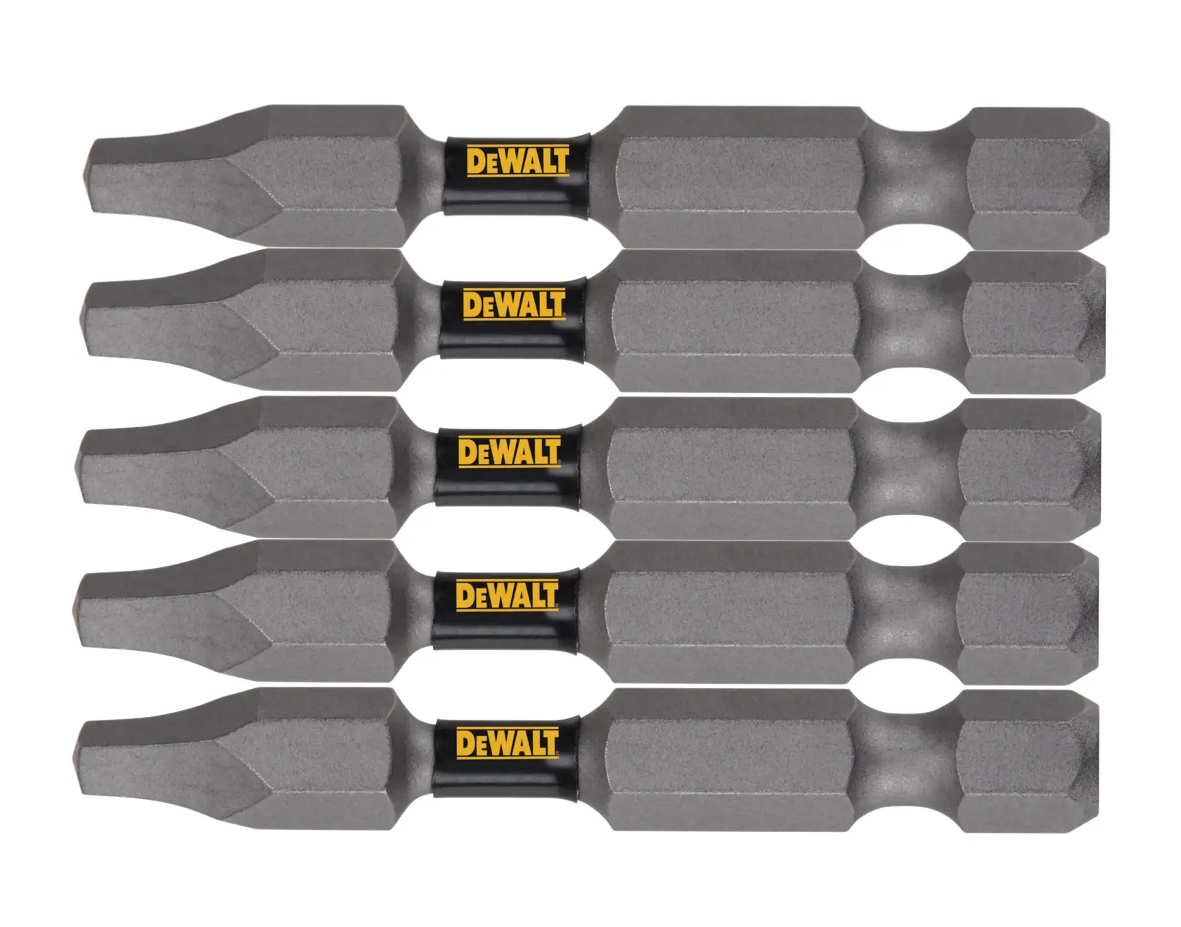 profile of five Tough grip screwdriving bits.