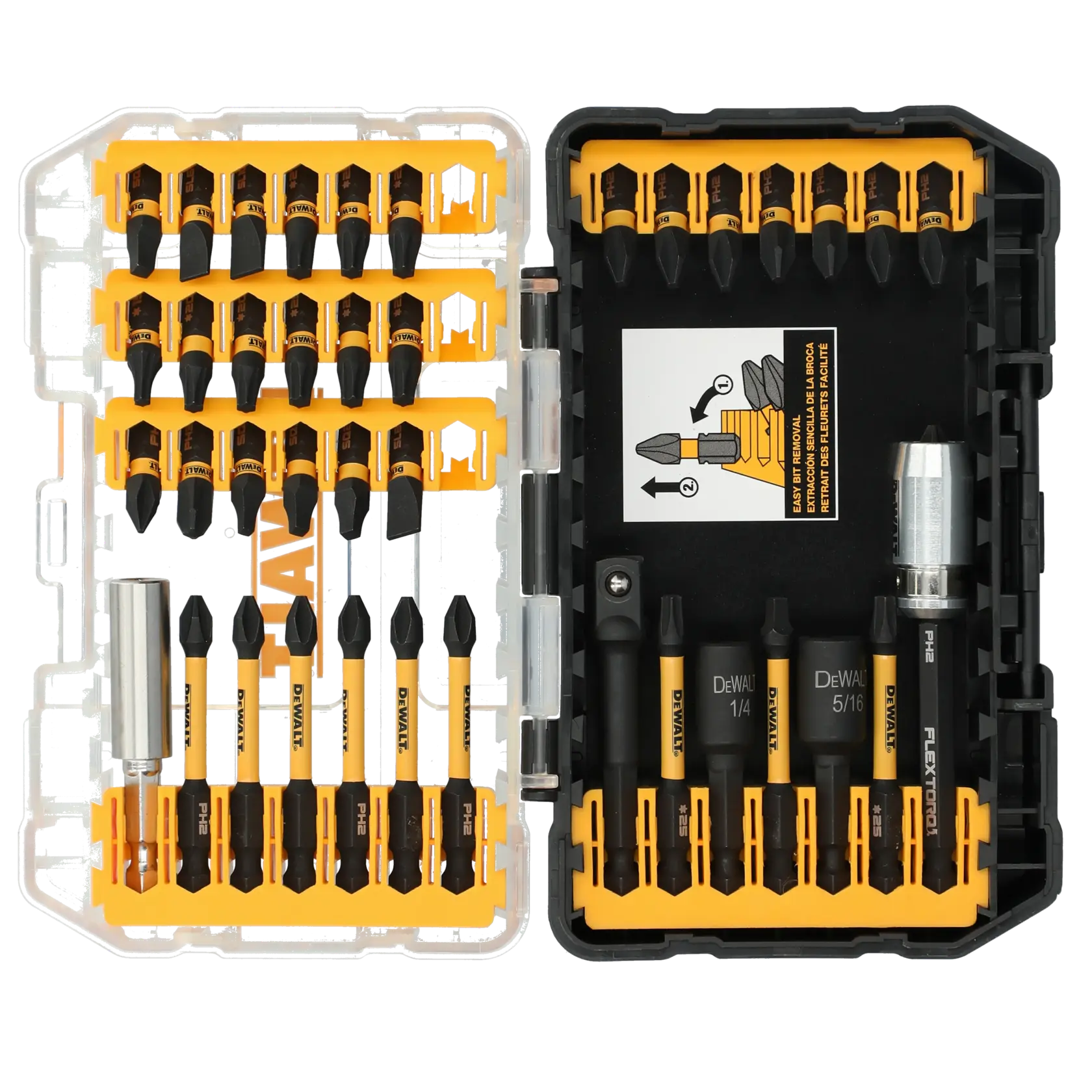 DEWALT DWA2T40IRSET 40pc FLEXTORQ Set front view.