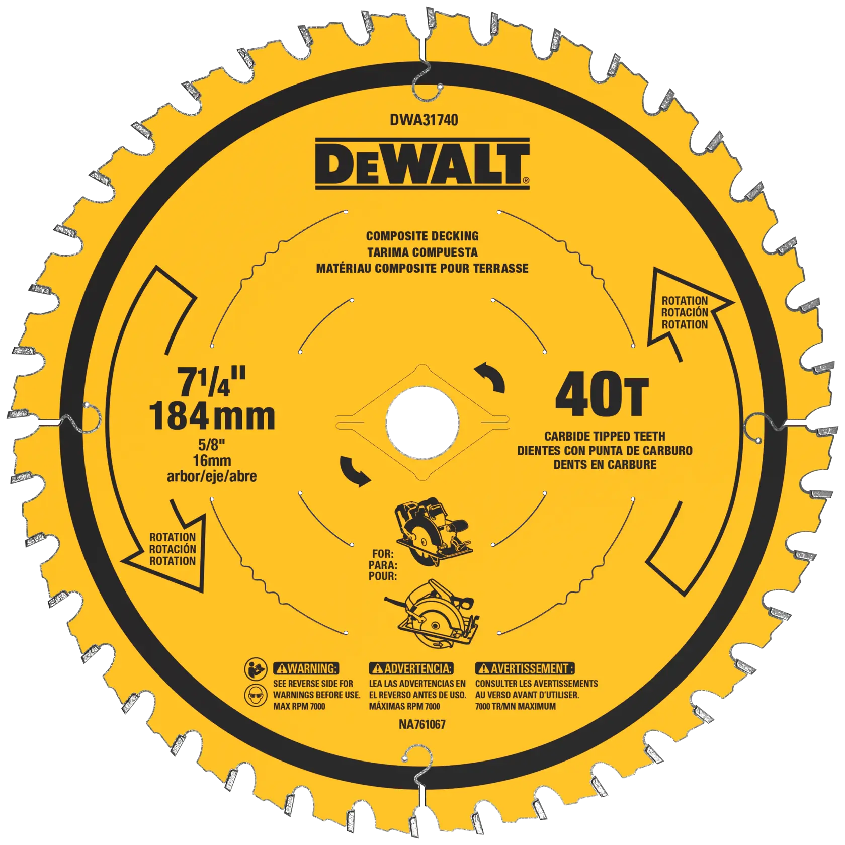 DEWALT® 7 1/4-in. 40T Composite Decking Blade