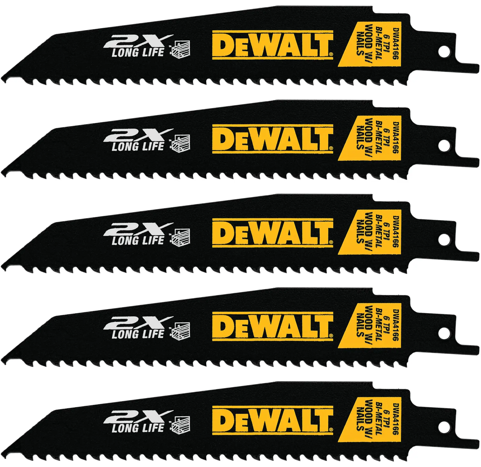 profile of 5 of 6 TPI Long Life Wood Cutting Reciprocating Saw Blade.