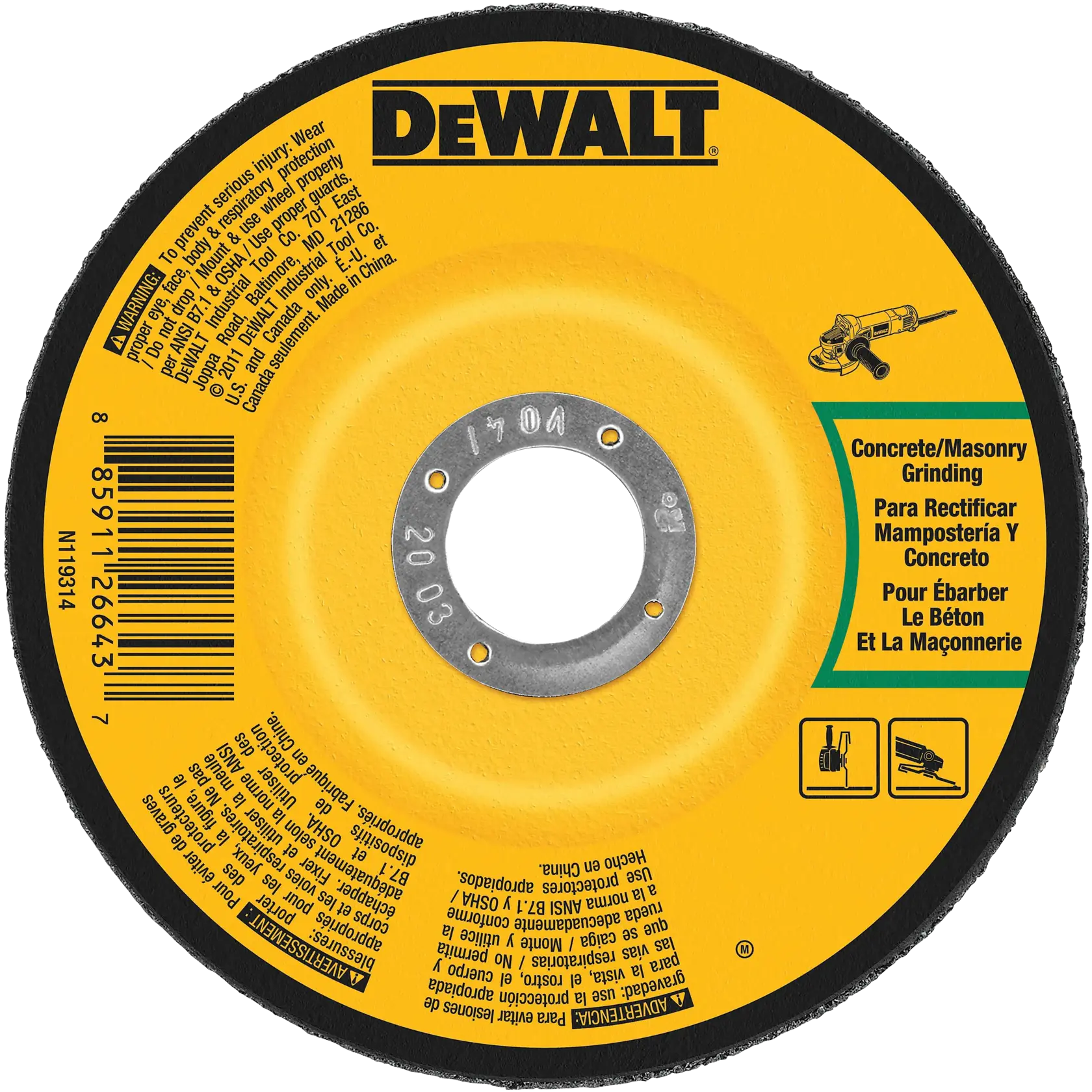 profile of Masonry Fast Grinding Wheels Type 27.