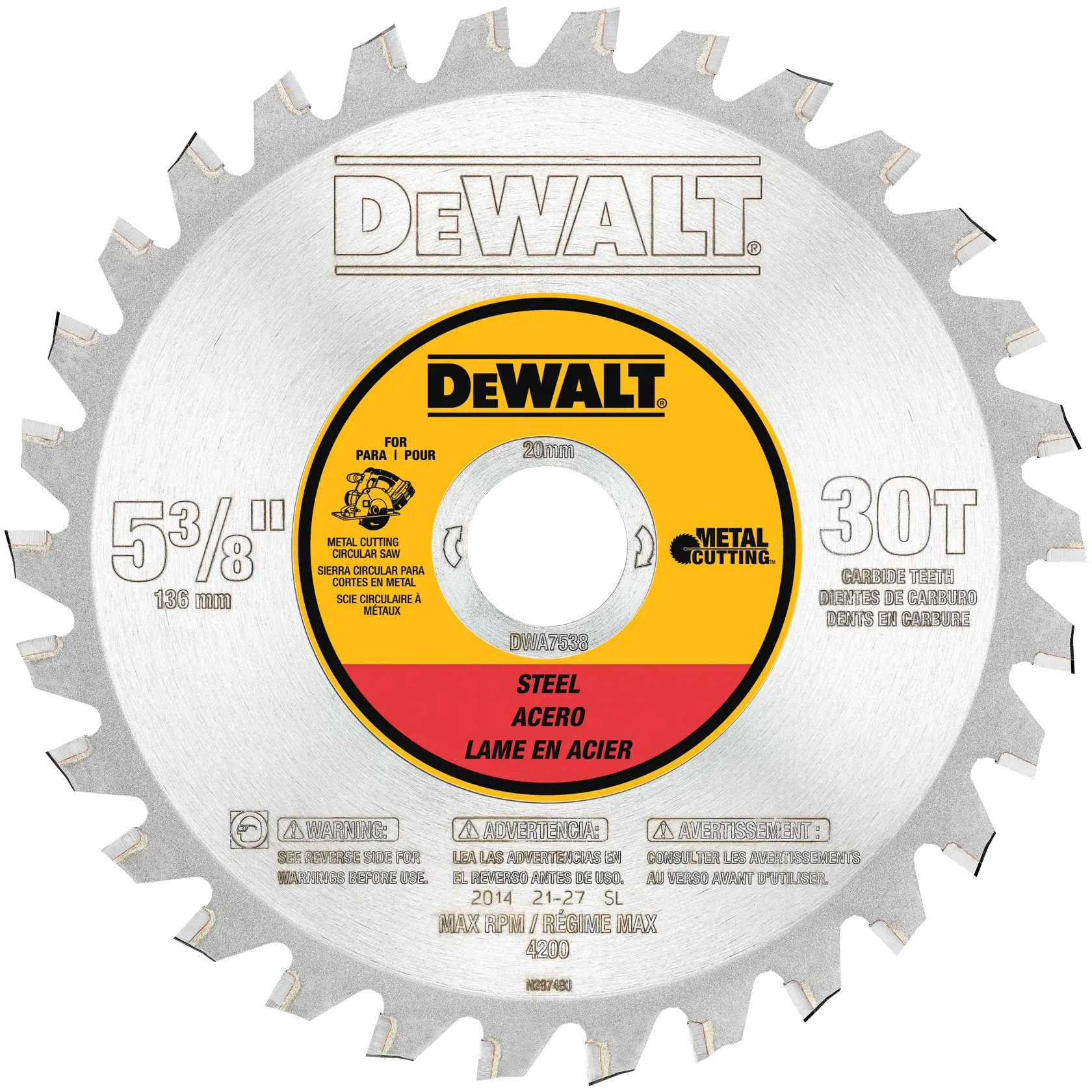 Profile of 5 three eighth inch 30 T Ferrous Metal Cutting Saw Blade.