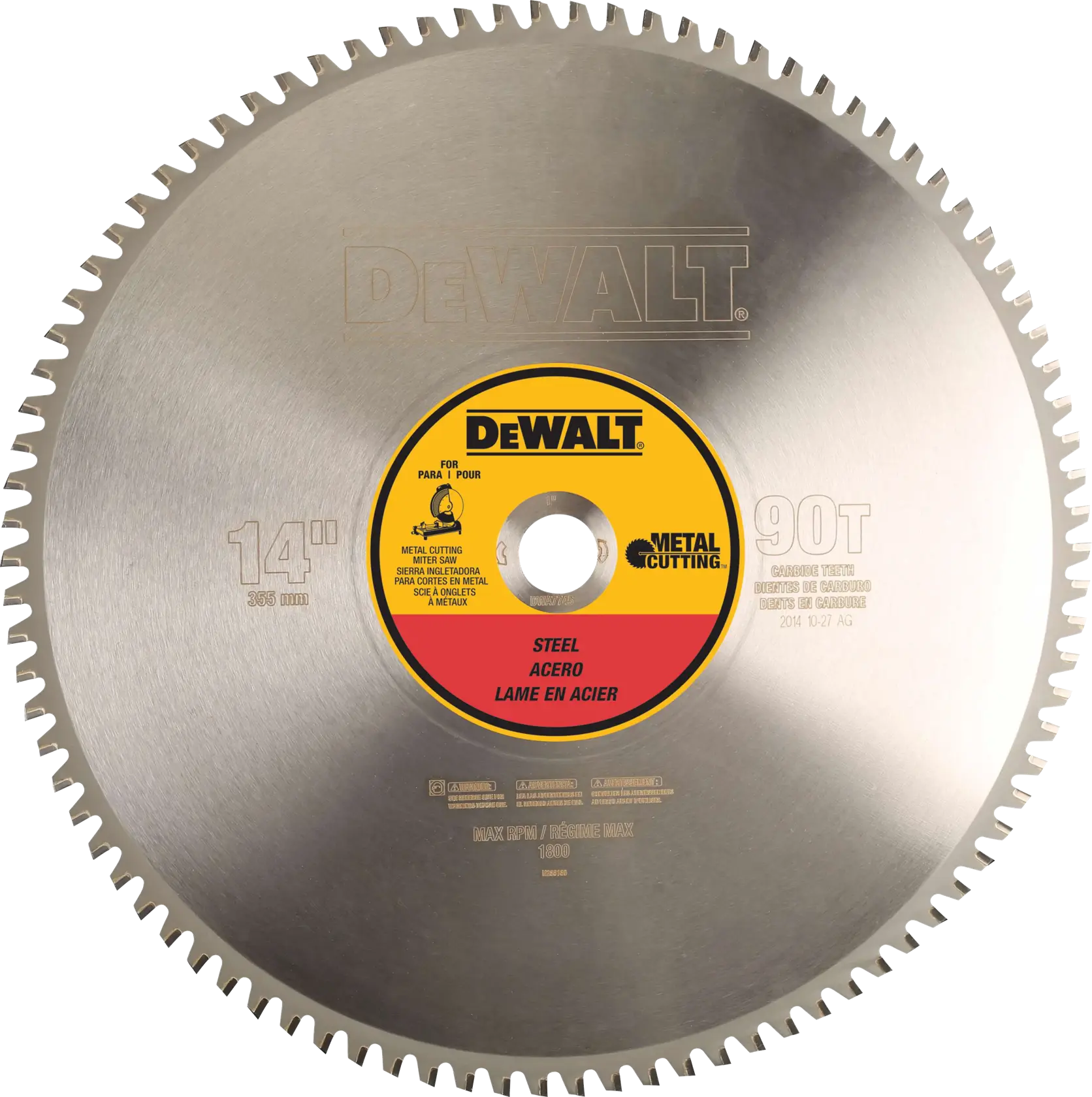 Profile of 14 inch 90 T Light Gauge Ferrous Metal Cutting Blade.