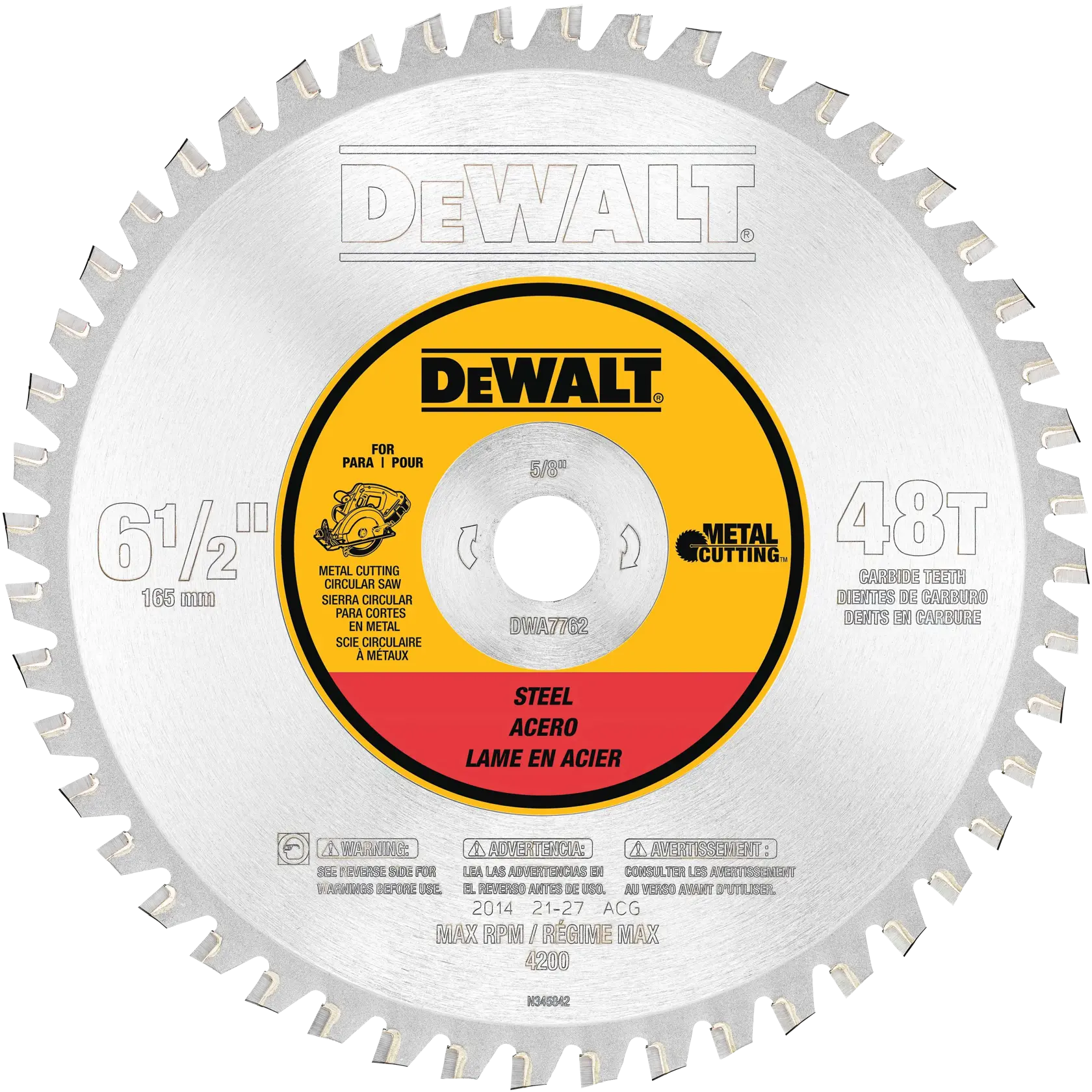 Profile of 7 and half inch 48 T Metal Cutting Blade.