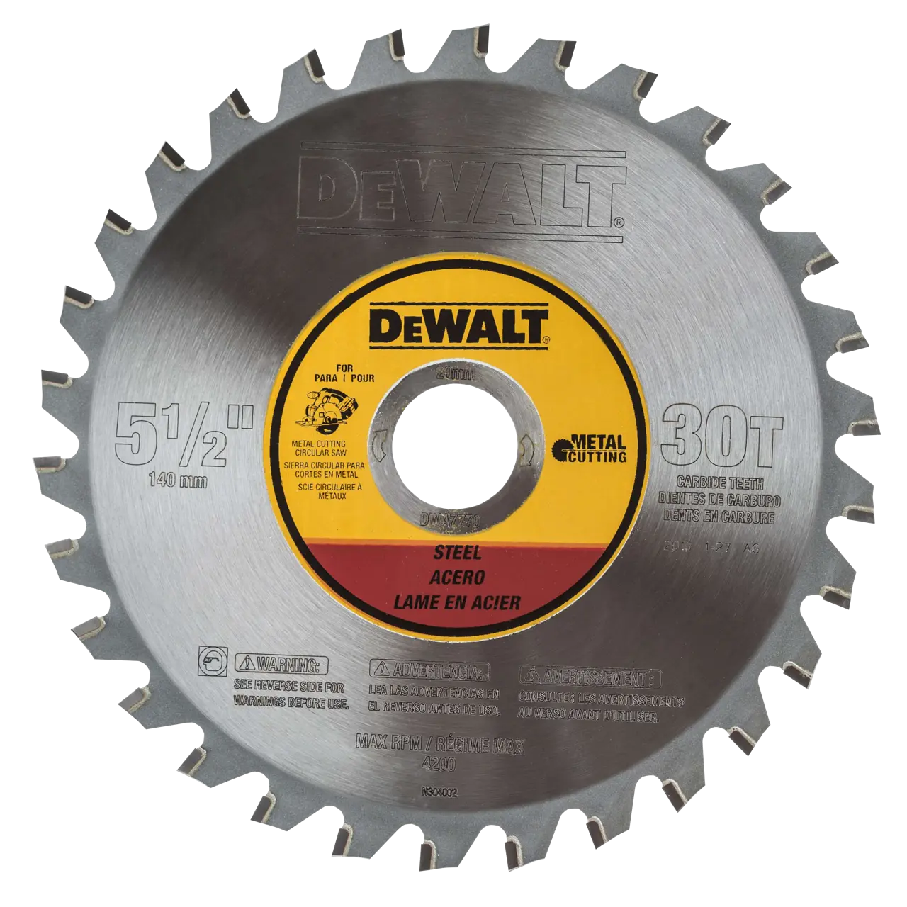 Profile of 5 and a half inch steel cutting metal cutting saw blades.