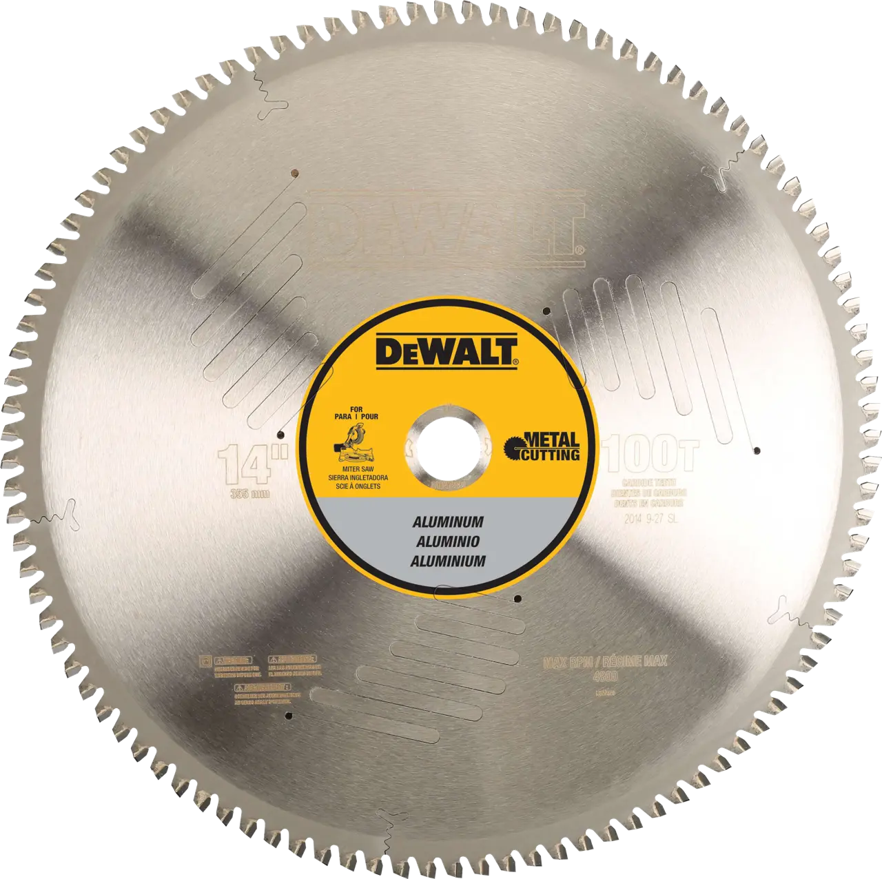Profile of 14 inch 100 T Aluminum Cutting Saw Blade.