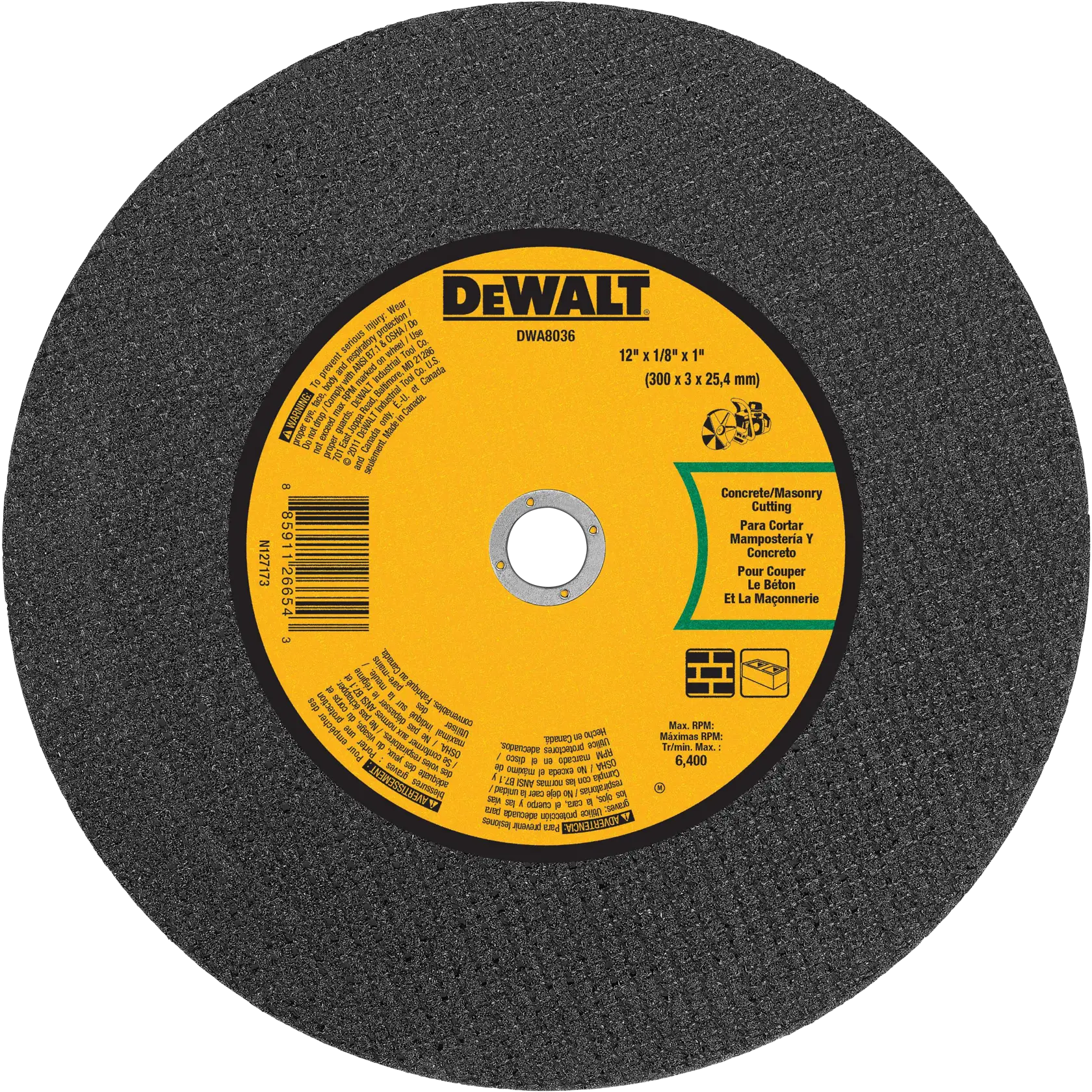 Profile of 12 inch Masonry Cutting High Speed Wheel.