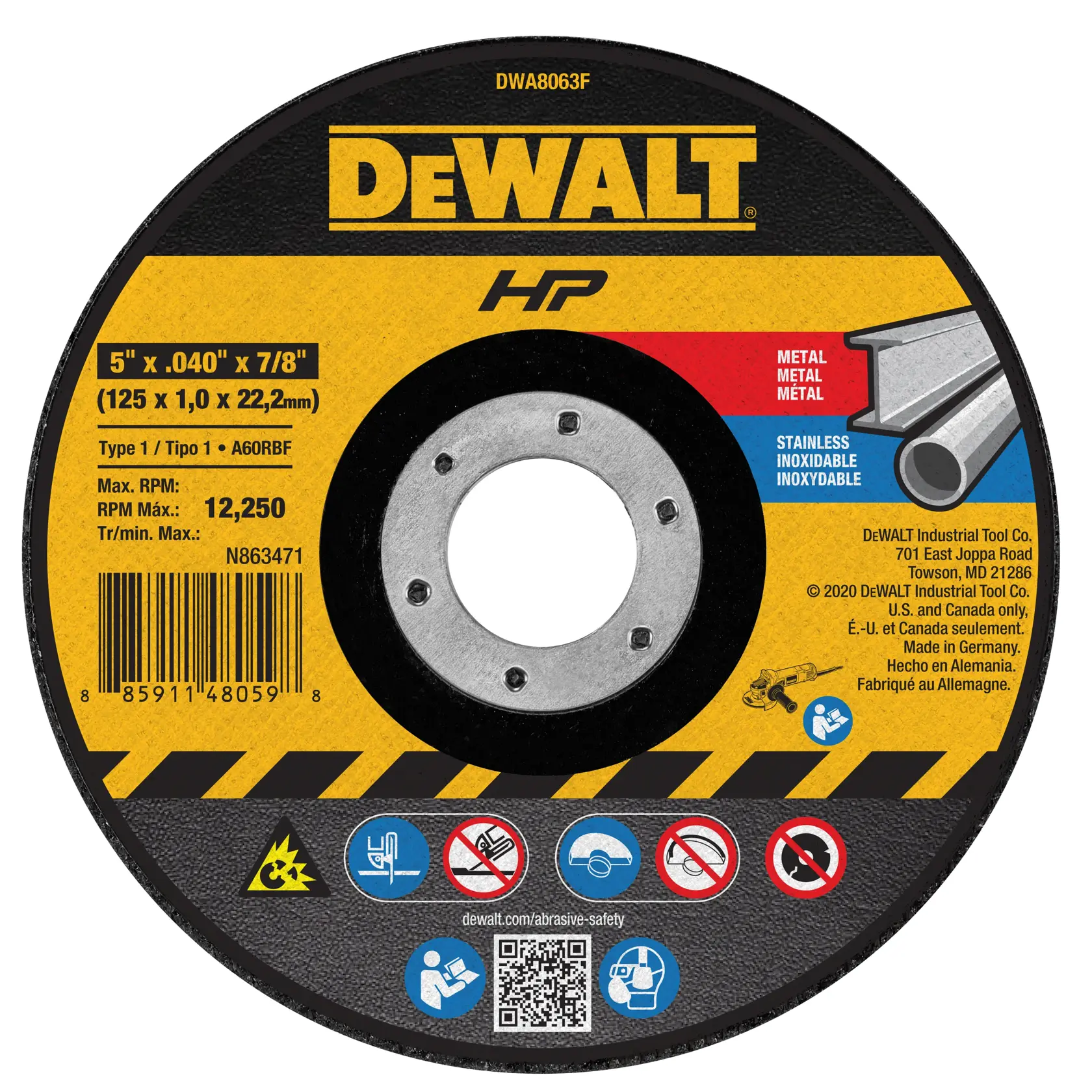 Profile of 5 inch High Performance Cut off Wheel.