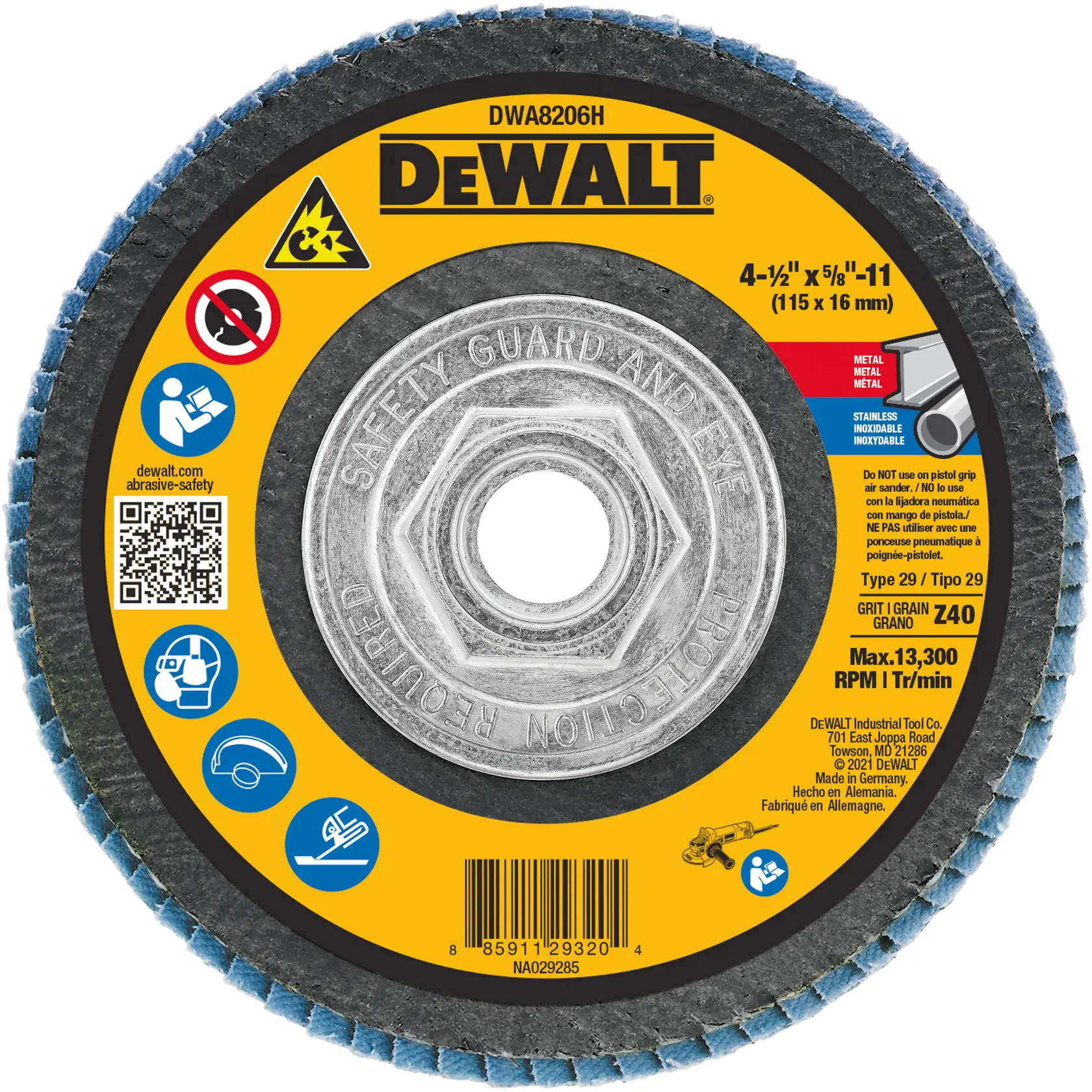 DEWALT® 4-1/2-in. x 5/8-in.-11 T29 Flap Disc (40 Grit)