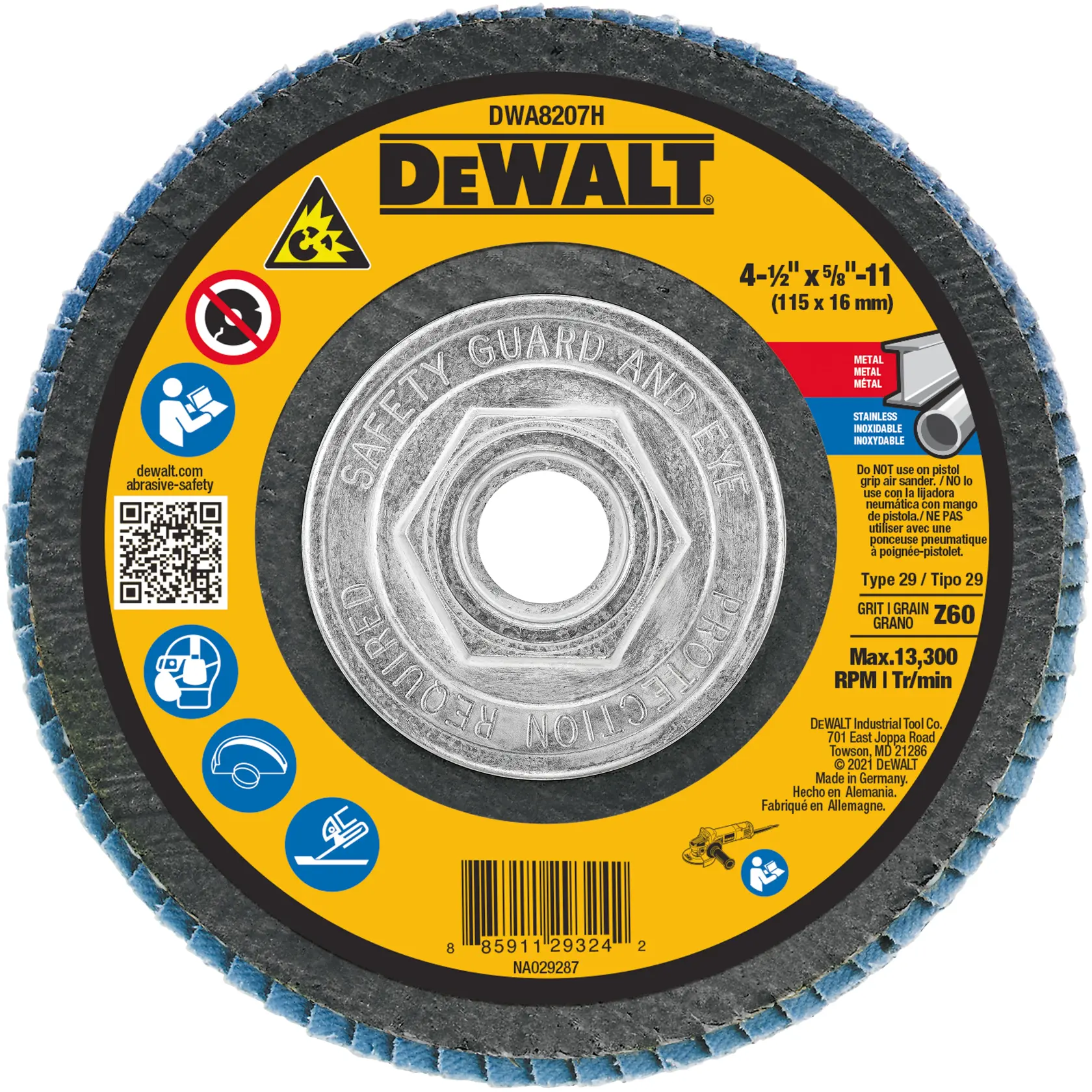 DEWALT® 4-1/2-in. x 5/8-in.-11 T29 Flap Disc (60 Grit)