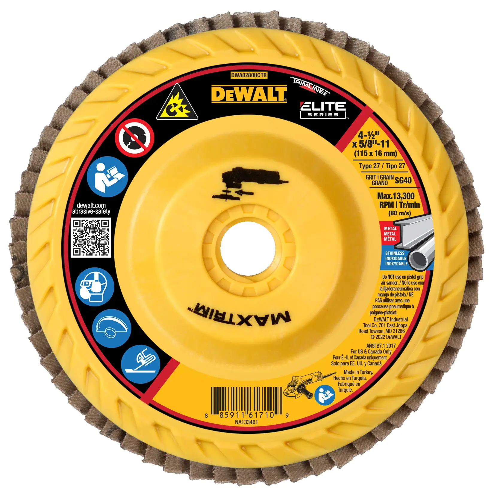 DEWALT® 4-1/2 X 5/8-11 40G T27 Elite Ceramic Trim Flap