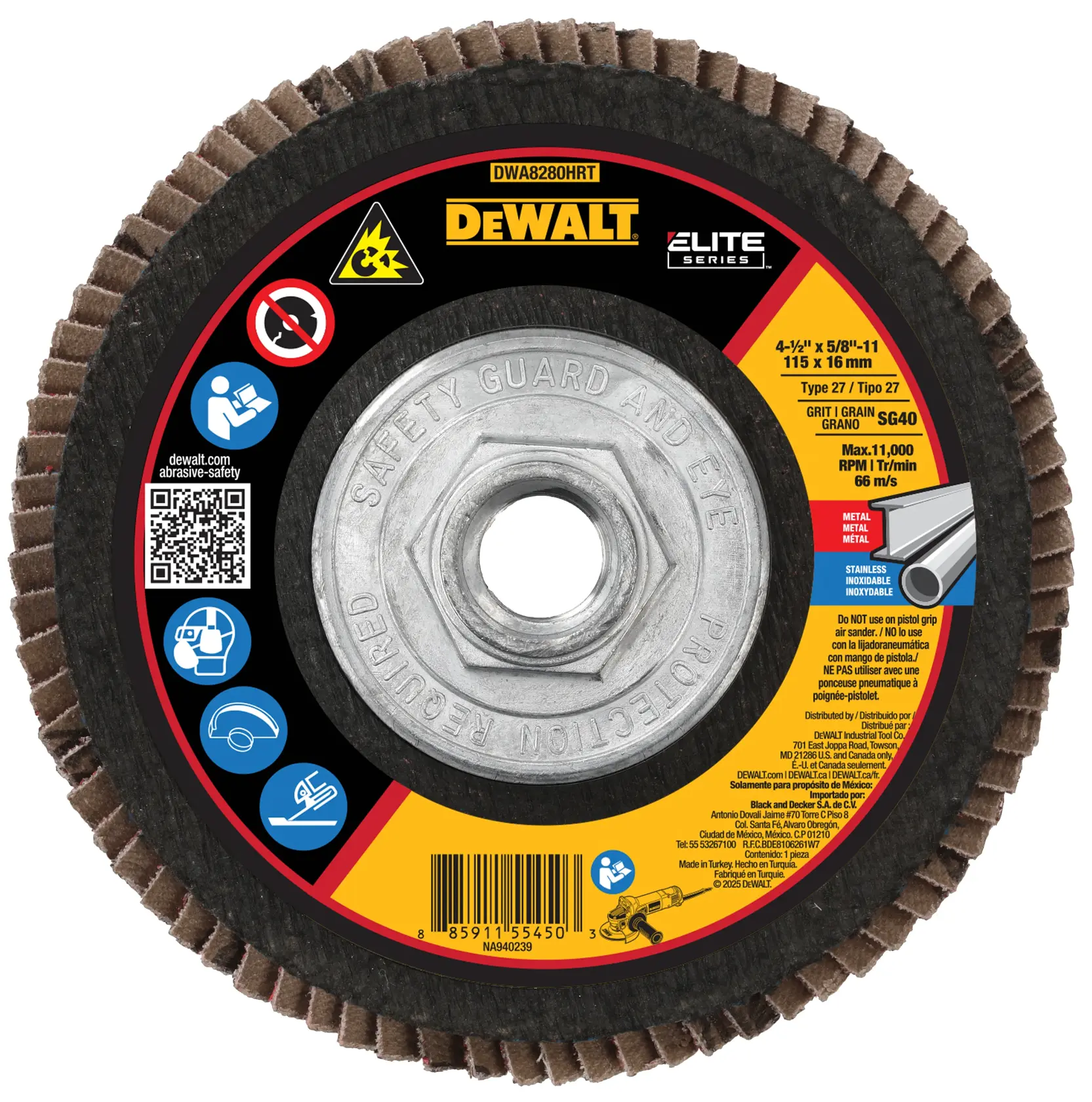 Profile of XP ceramic ultra-performance jumbo flap disc.