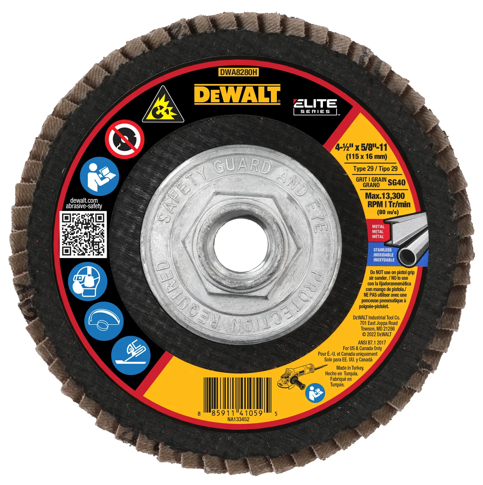 DEWALT® 4-1/2X5/8-11IN SG40 T29 CERFLAP DIS
