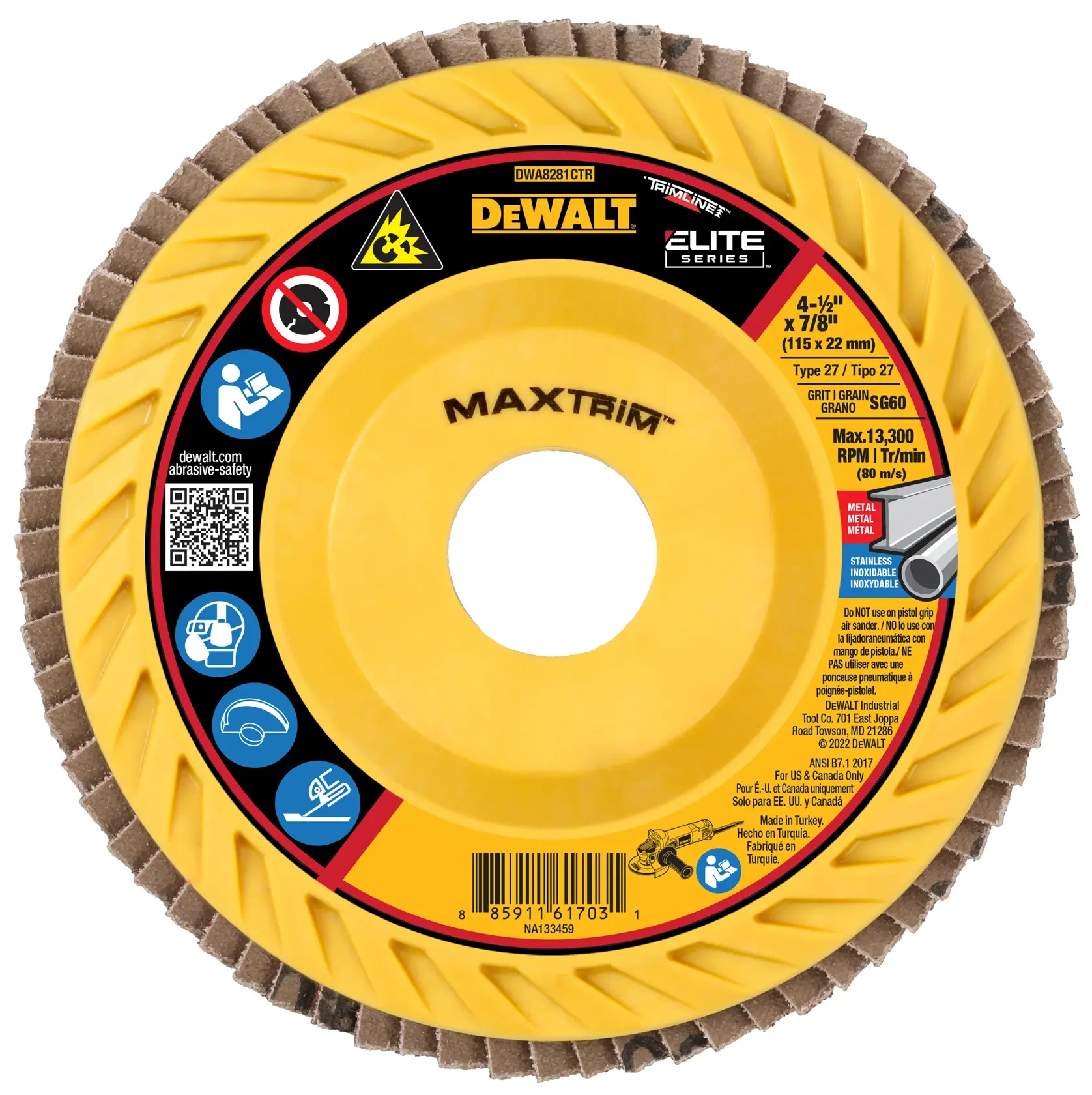 DEWALT® 4-1/2-in. x 7/8-in. 60g T27 Ceramic Trim Flap