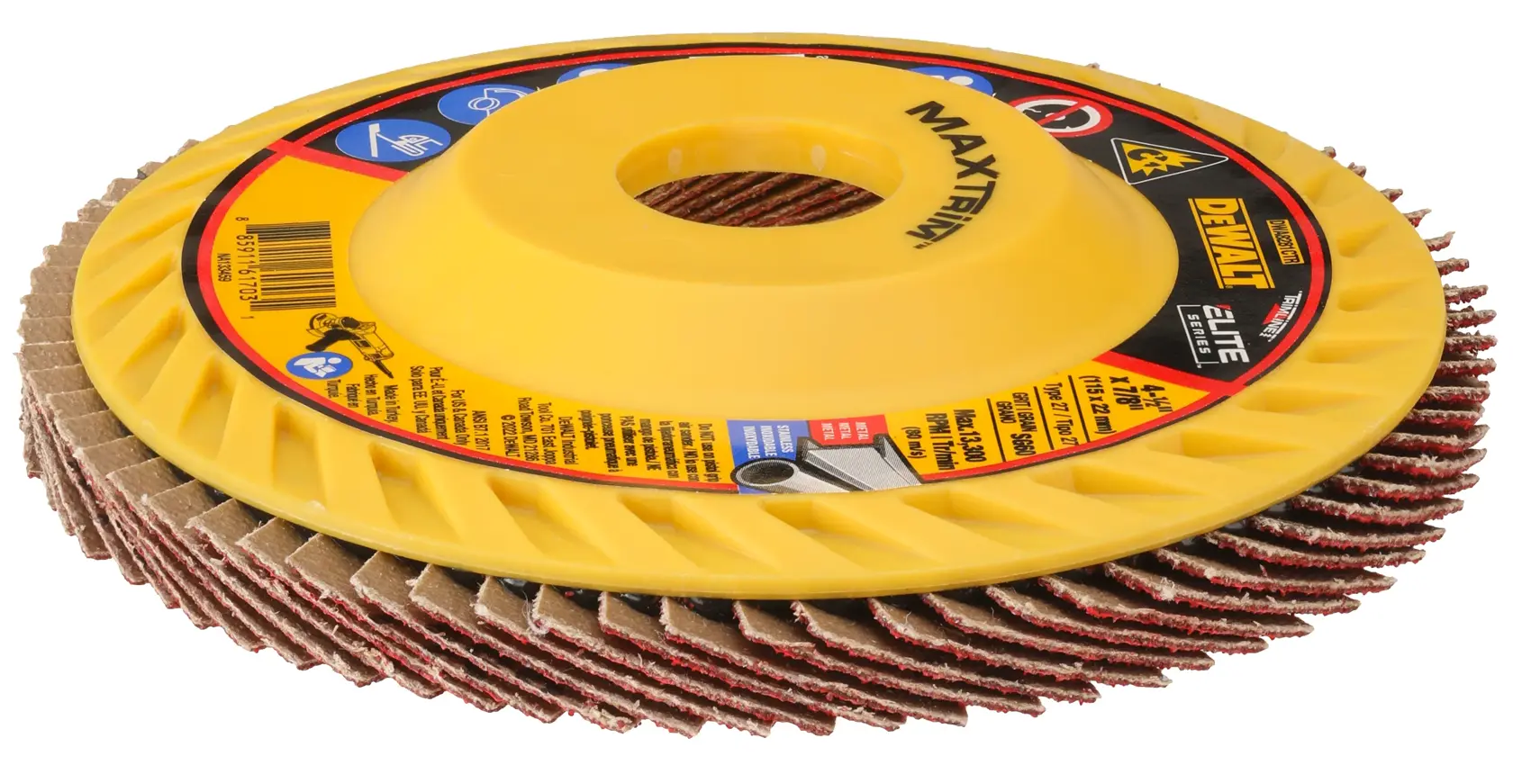 DEWALT® 4-1/2-in. x 7/8-in. 60g T27 Ceramic Trim Flap thumbnail 3