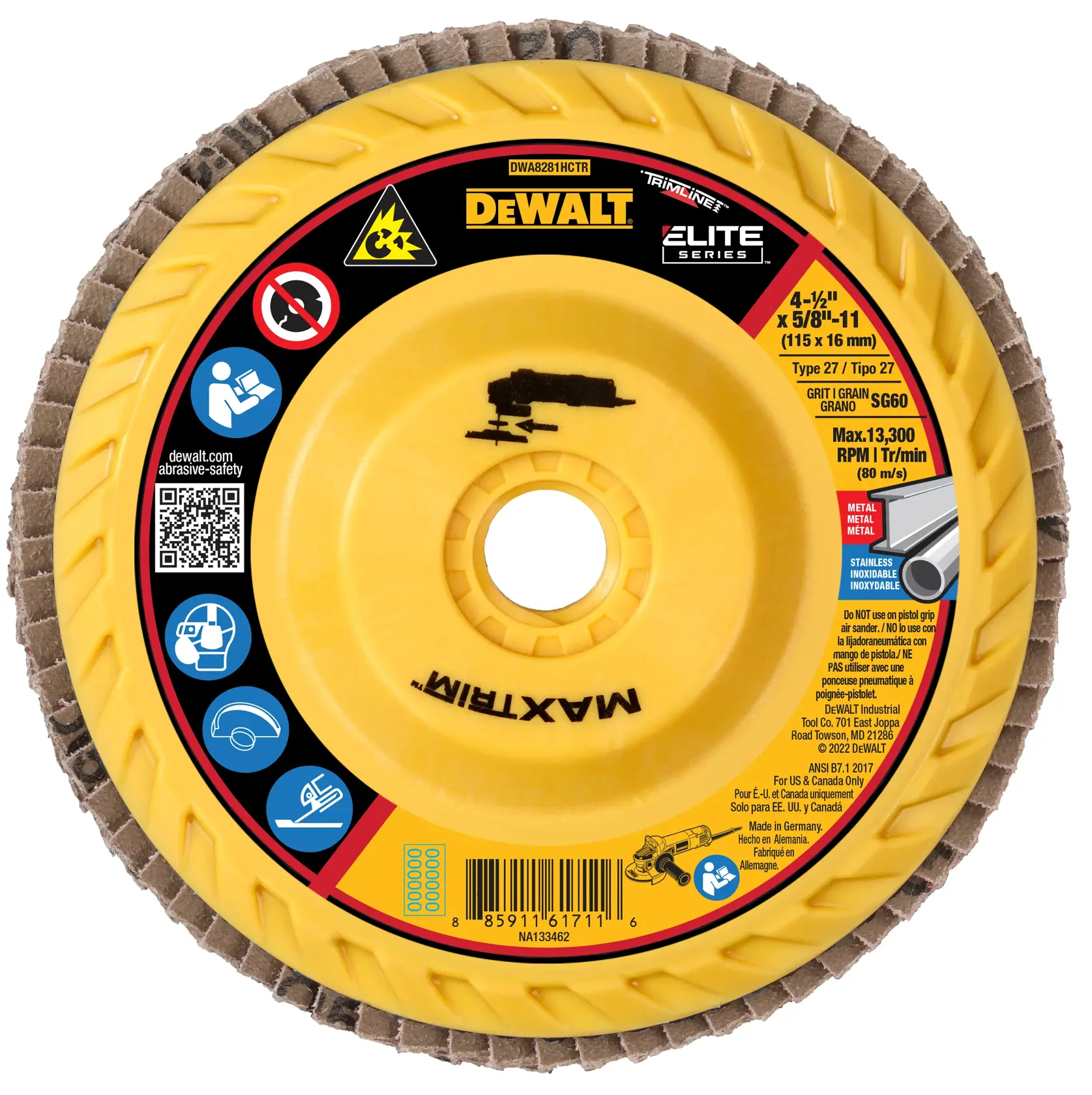 DEWALT® 4-1/2 X 5/8-11 60G T27 Elite Ceramic Trim Flap