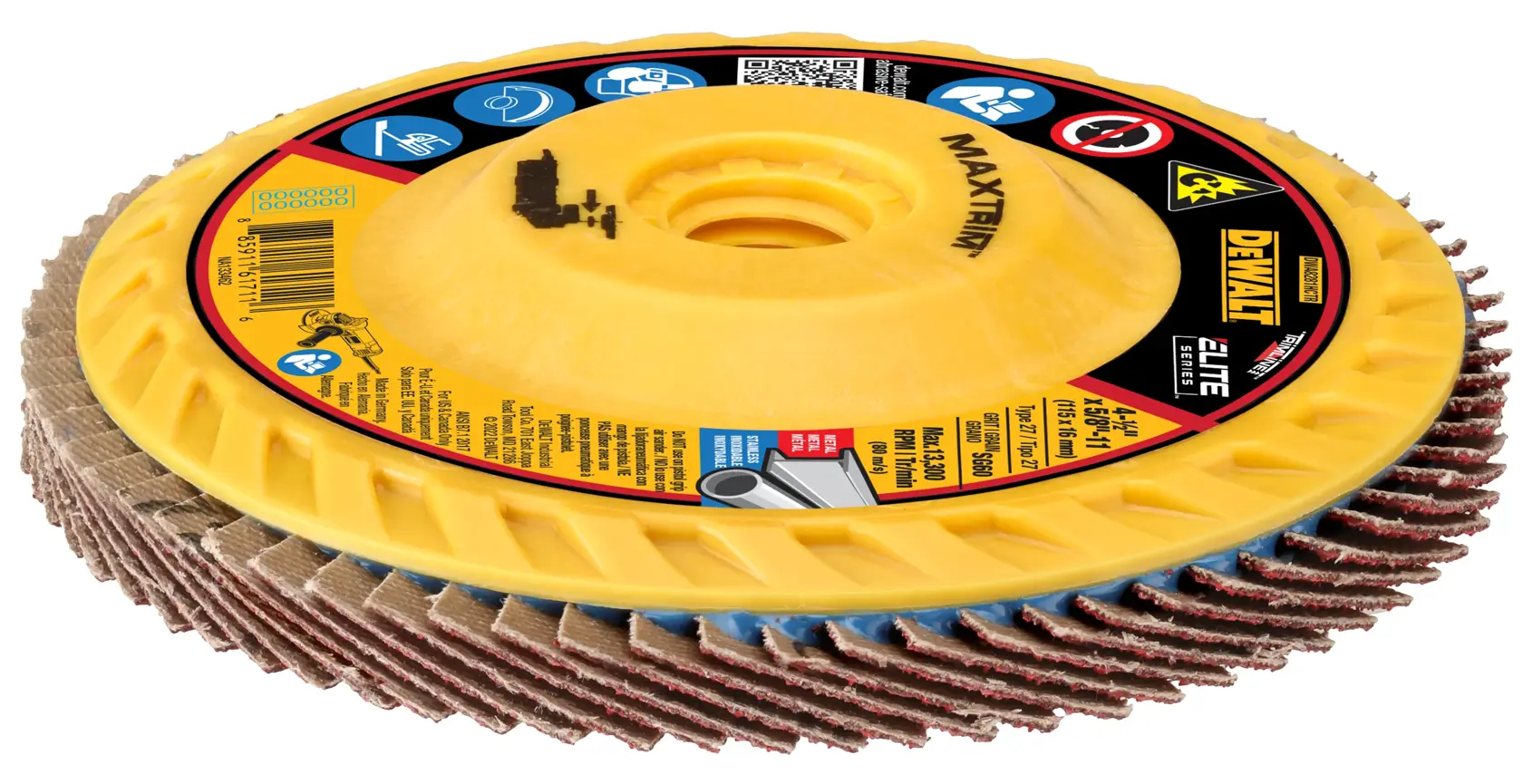 DEWALT® 4-1/2 X 5/8-11 60G T27 Elite Ceramic Trim Flap thumbnail 3