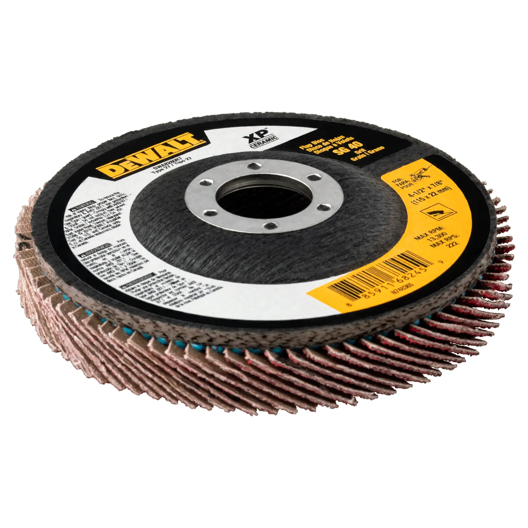 DEWALT® Flap Disc with 7/8 in. diameter and 4 1/2 in. thickness