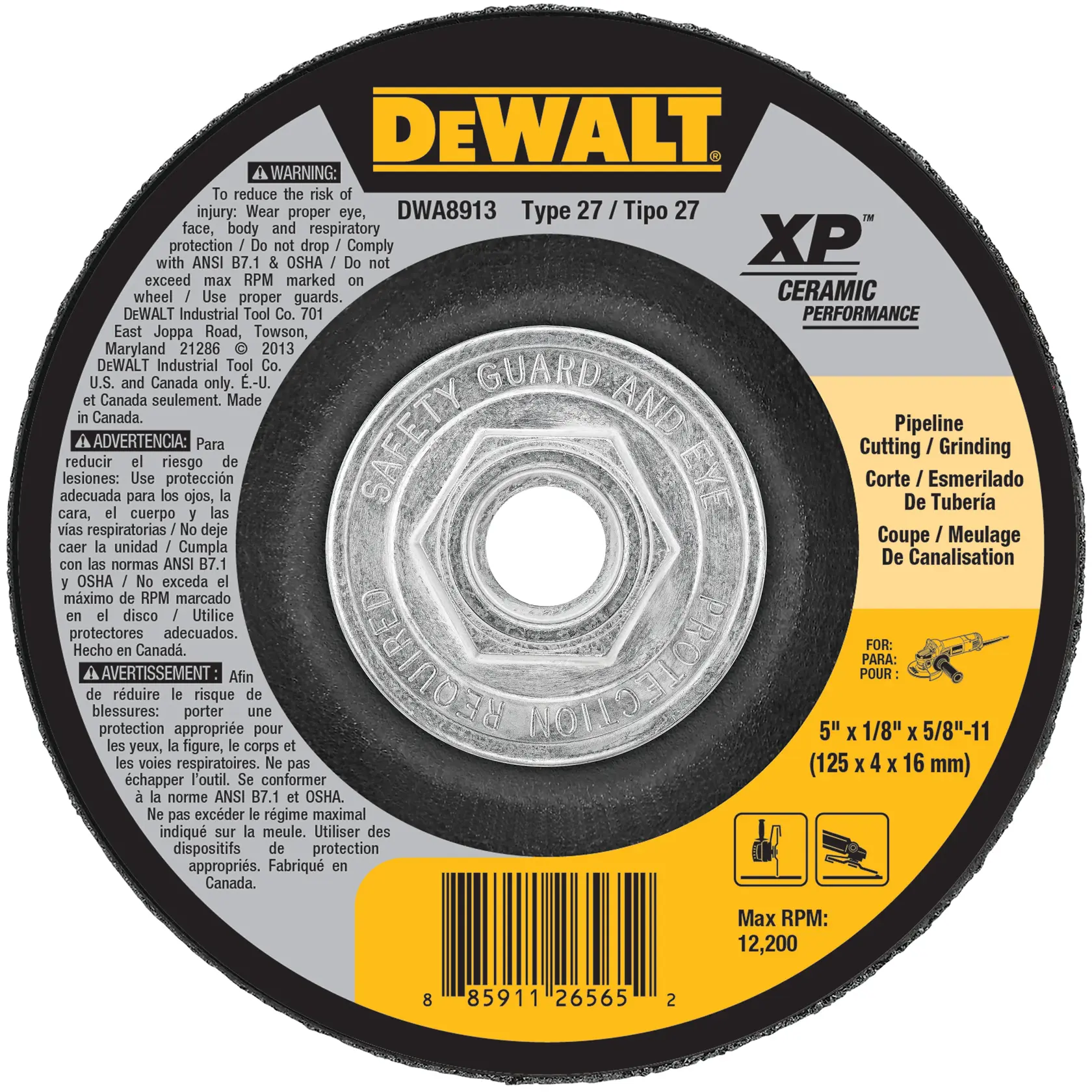 Profile of  XP ceramic metal grinding wheel Type 27.