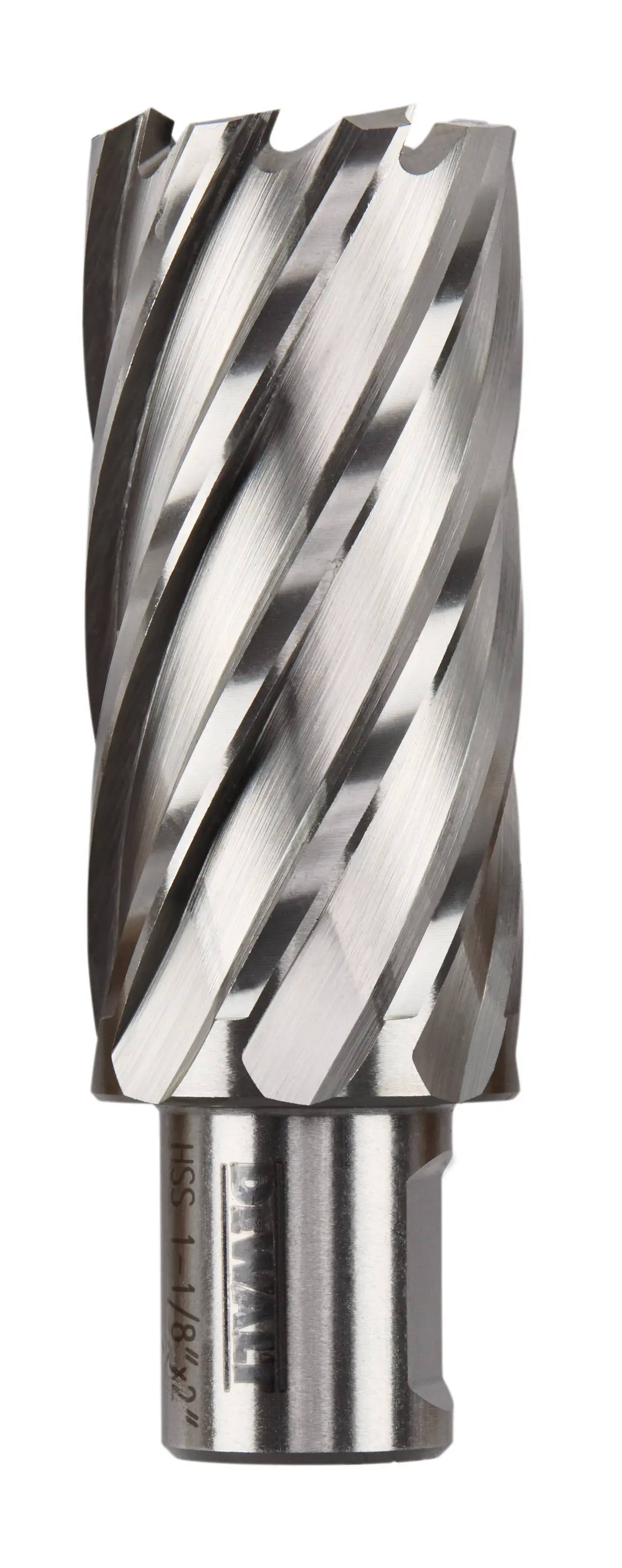 Profile of 1 and 1 eighth by 2 inch high speed steel annular cutter.