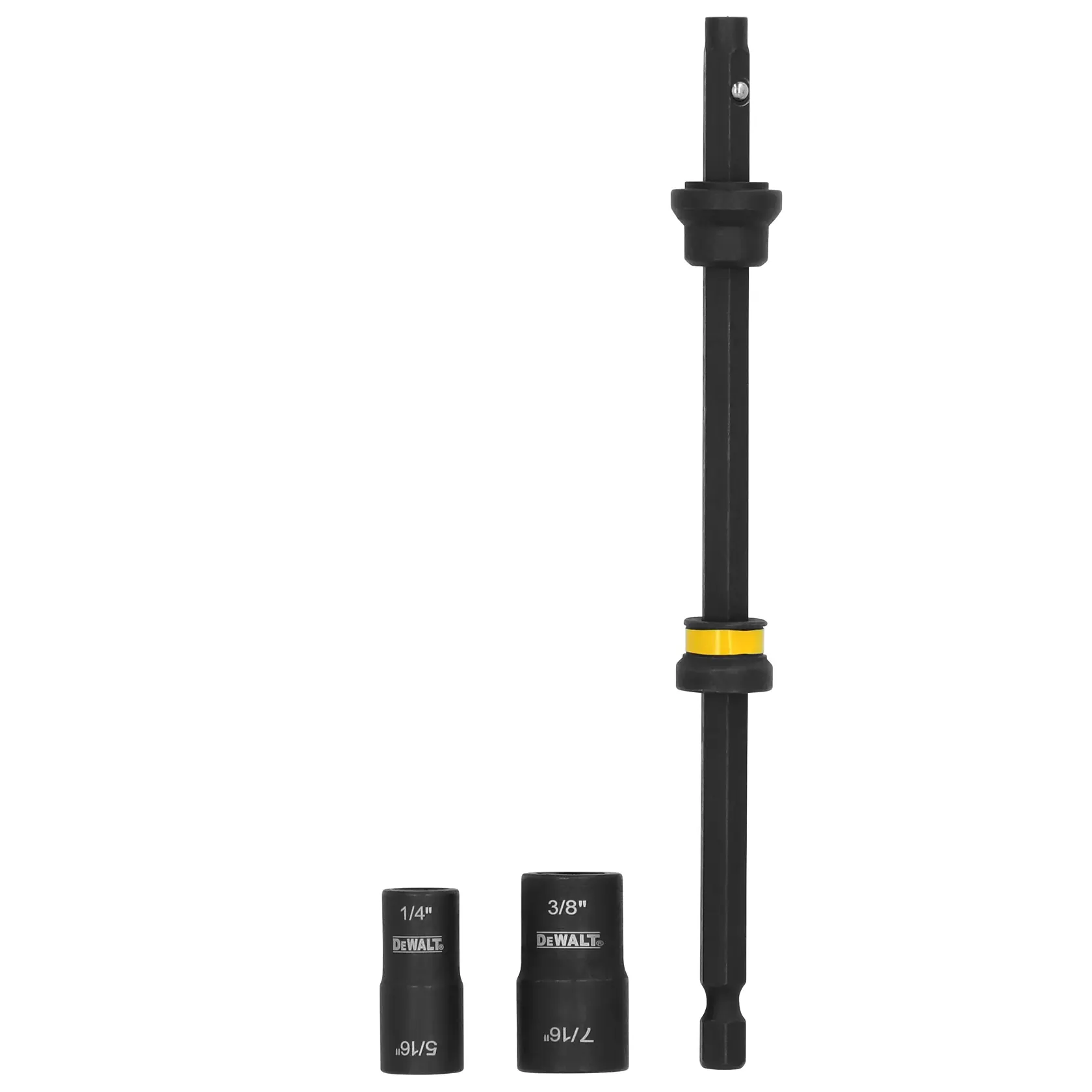 Vertical Separate DeWalt DWADENDEXT-2 2: 6“ Double Ended Nut Driver SAE ¼+5/16 & 3/8+7/16