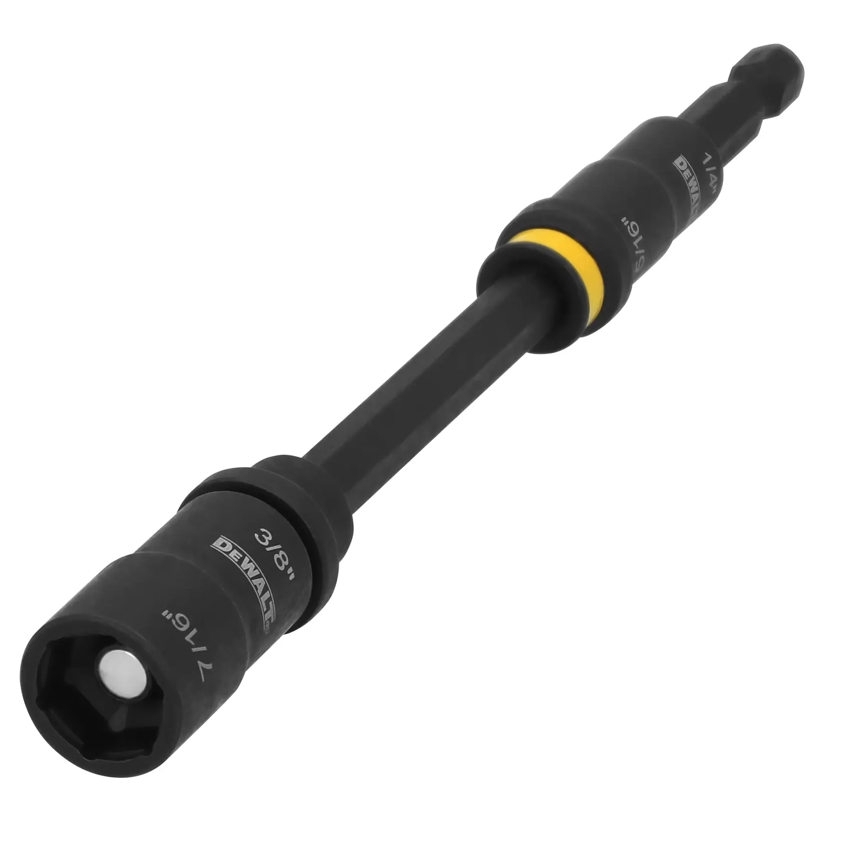 Left Angle DeWalt DWADENDEXT-2 2: 6“ Double Ended Nut Driver SAE ¼+5/16 & 3/8+7/16