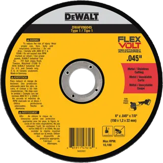FLEXVOLT METAL CUTTING WHEEL TYPE 1.