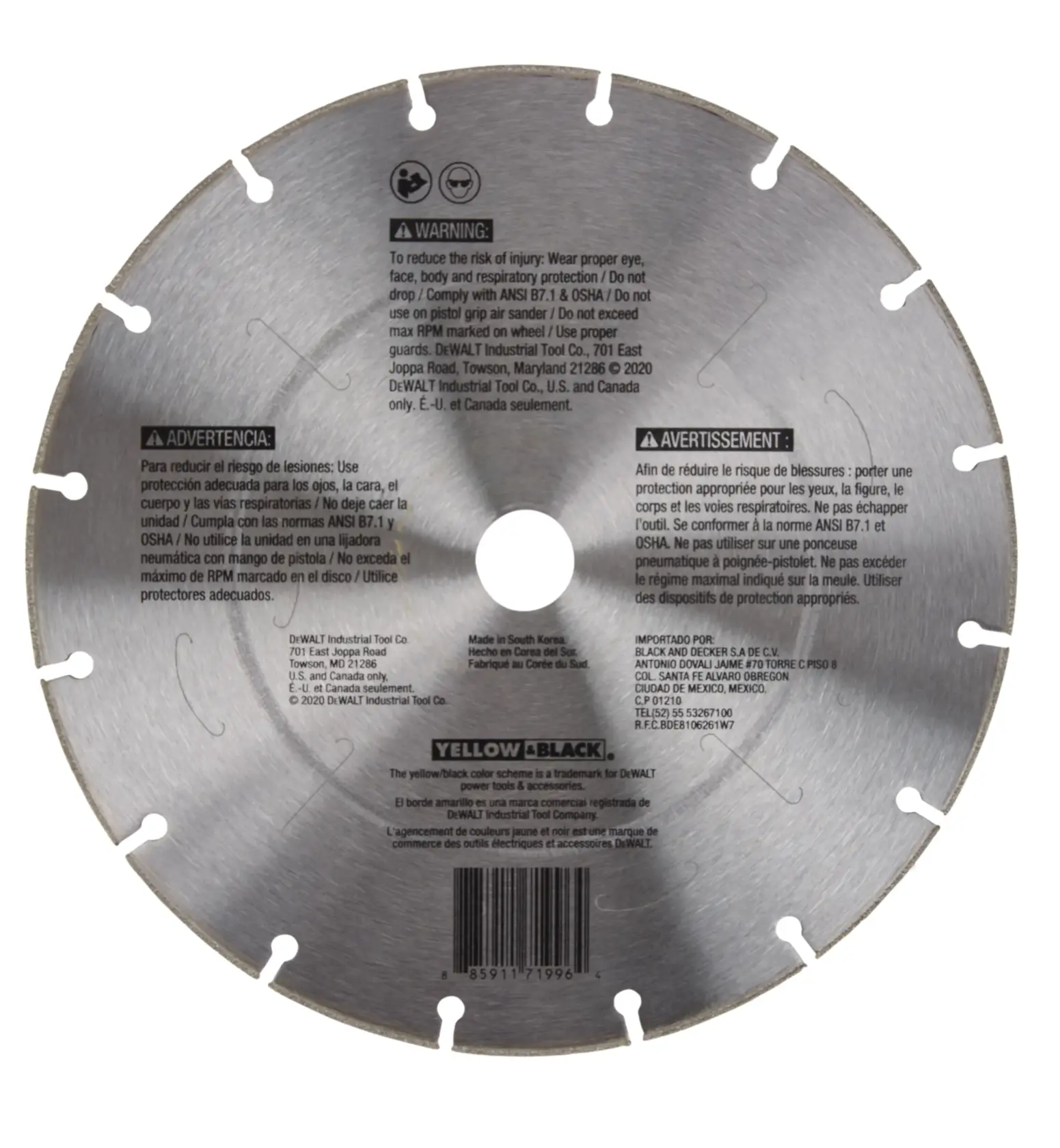 Profile of FLEXVOLT metal cutting diamond wheel.