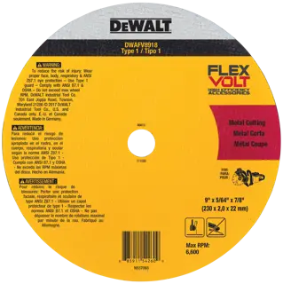 DEWALT® FLEXVOLT 9-in. (230mm) Ceramic Metal Cut-Off Wheel