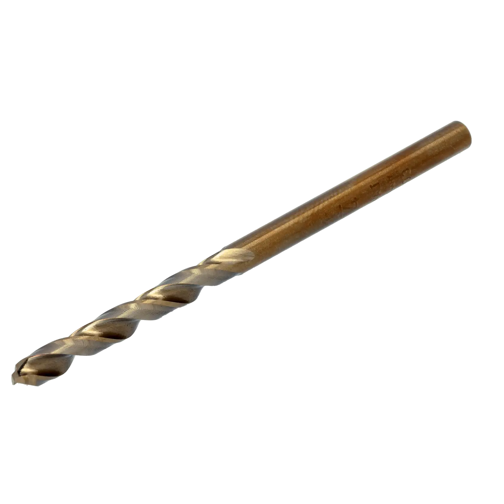 A close-up image of a single metal drill bit, shown against a white background.