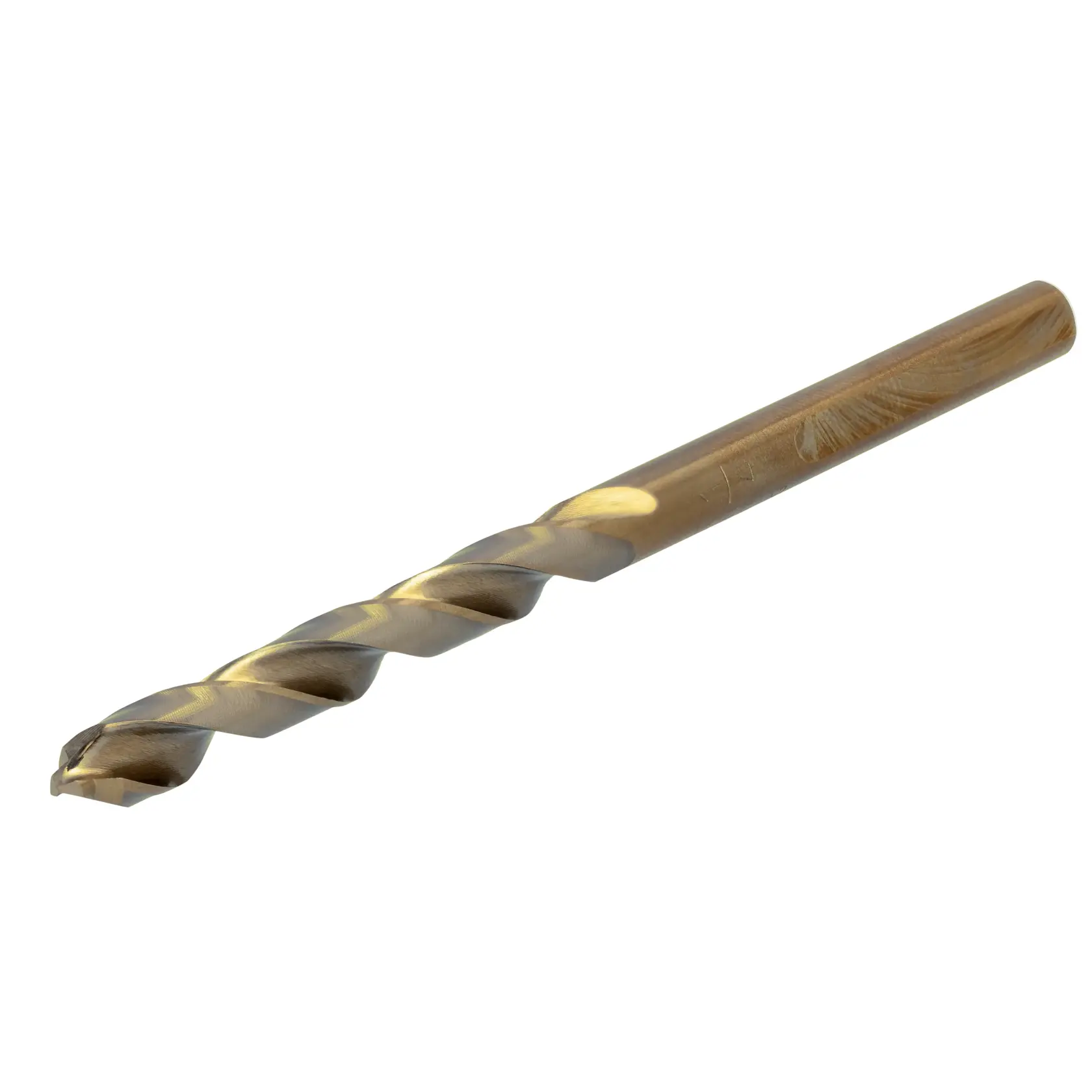 A single metal drill bit with a spiral flute design, shown on a white background.