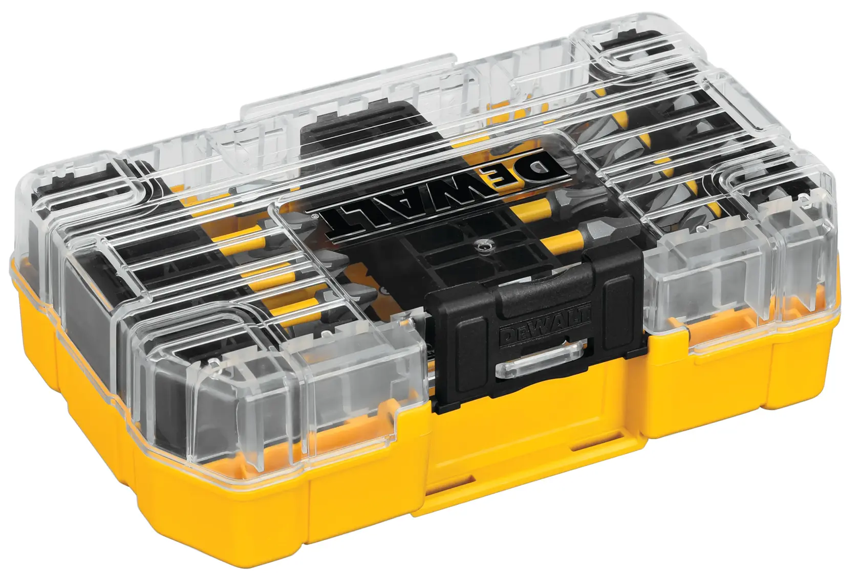Profile of max fit screwdriving bit sets with closed Tough Case system.