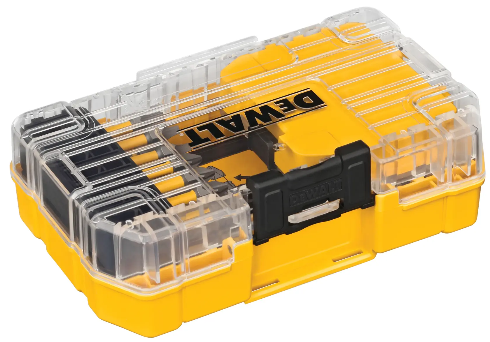 Profile of closed  50 piece Max Fit screwdriving bit set with Tough Case system.