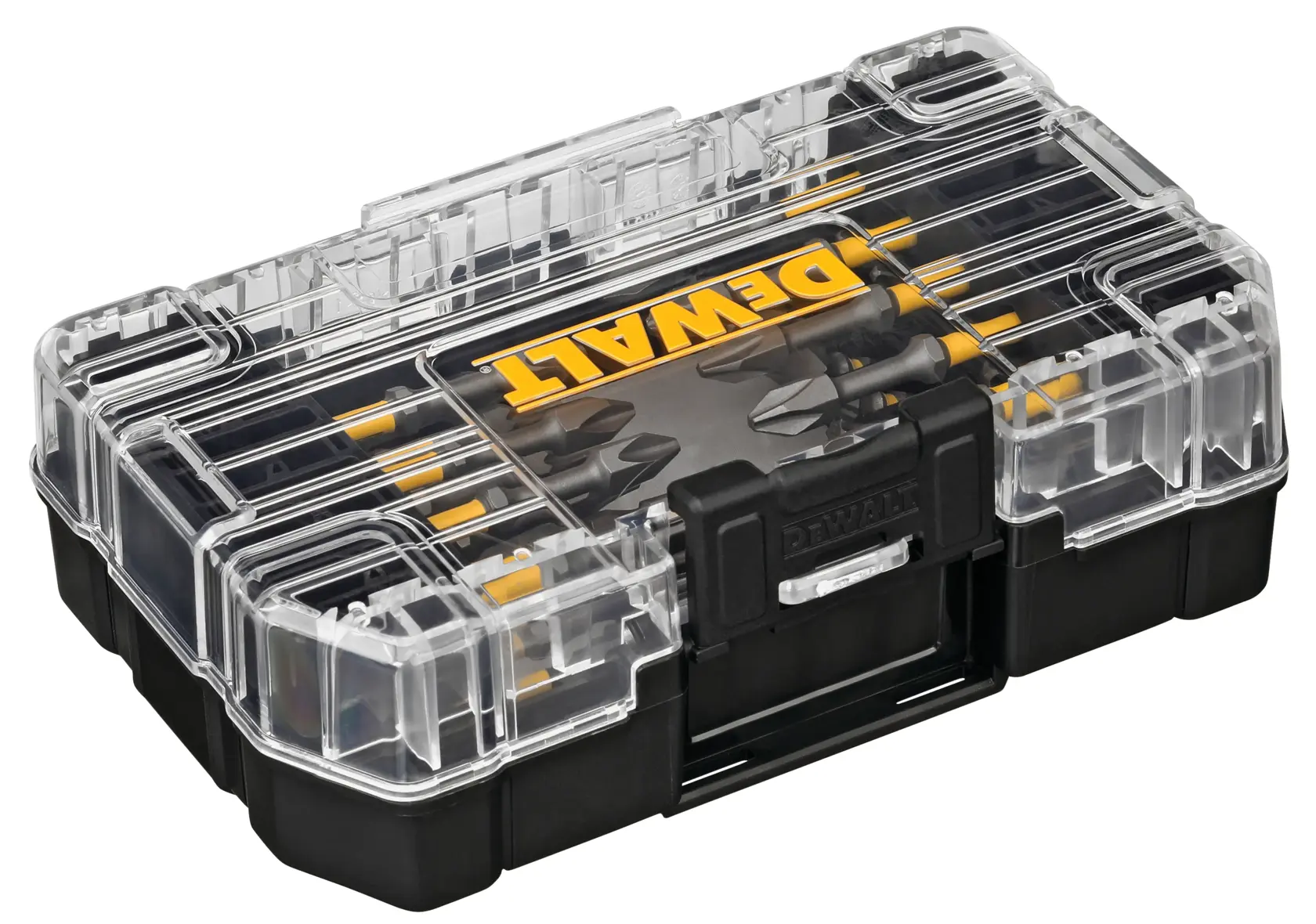 Profile of closed  30 piece Max Impact screwdriving bit set with Tough Case system.