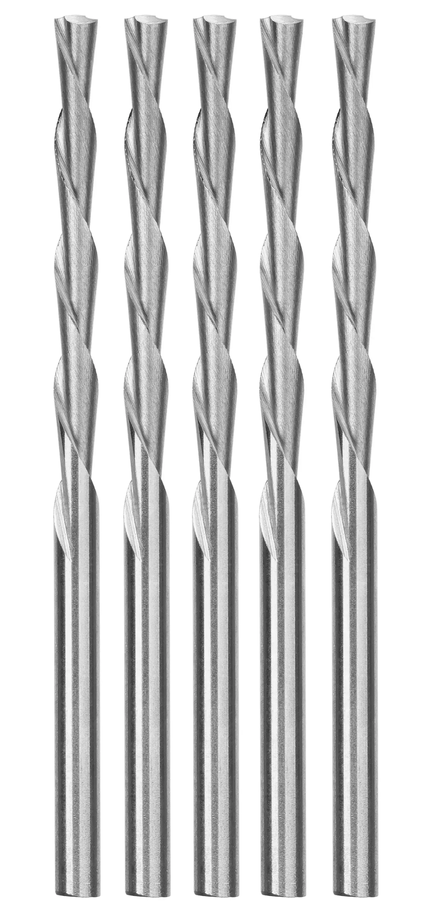 Profile of  5 piece multi material cut out bits.