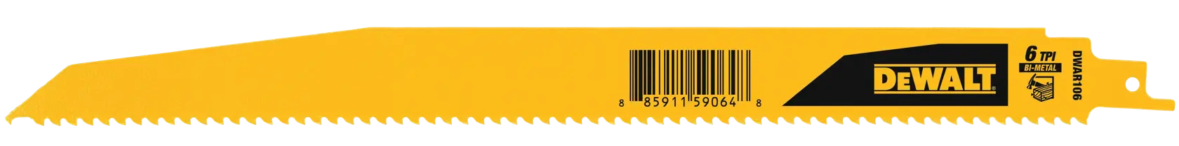 DEWALT® 12-in. 6 TPI Demolition Bi-Metal Reciprocating Saw Blade (25-Pack)