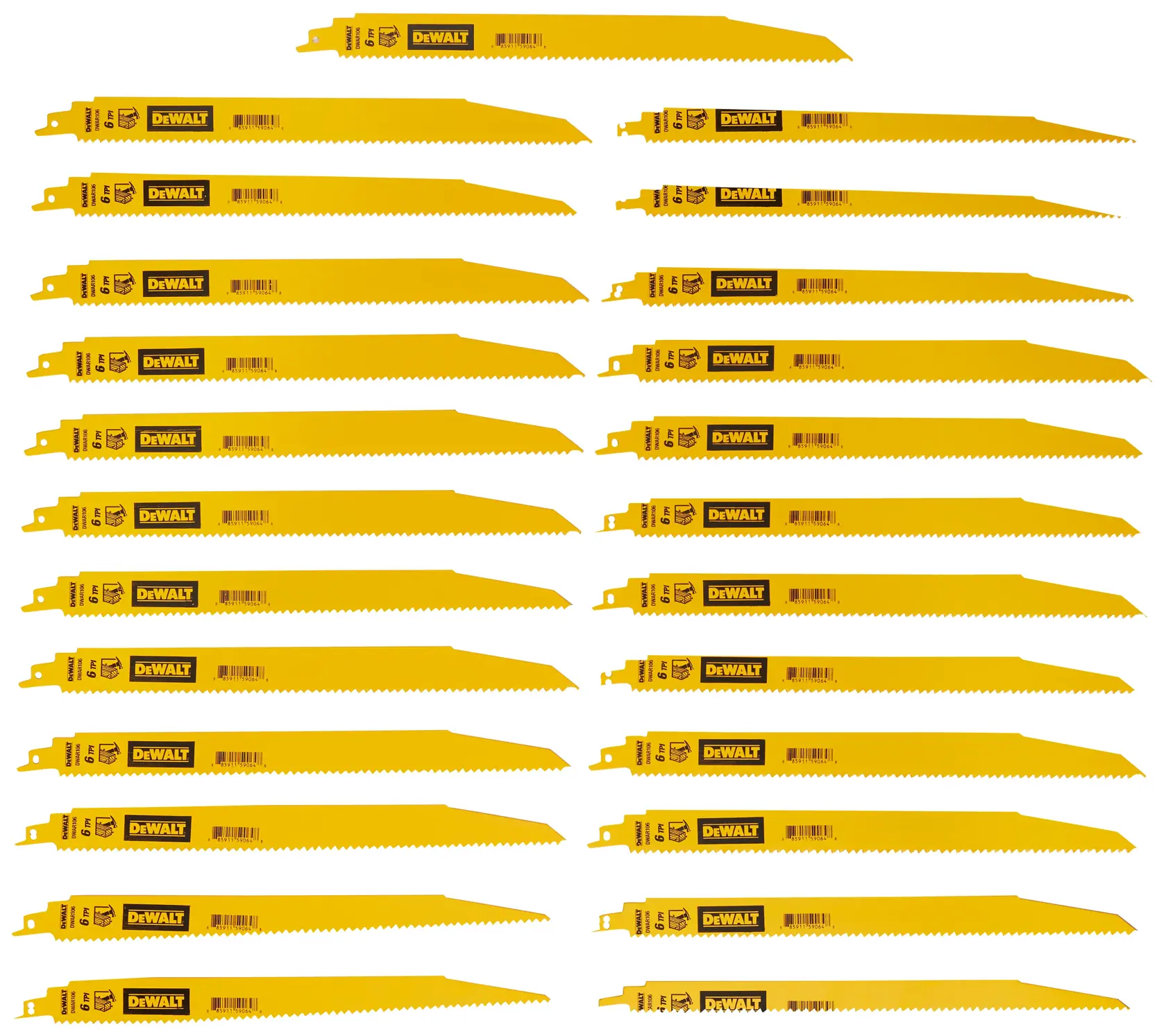 DEWALT® 12-in. 6 TPI Demolition Bi-Metal Reciprocating Saw Blade (25-Pack) thumbnail 2