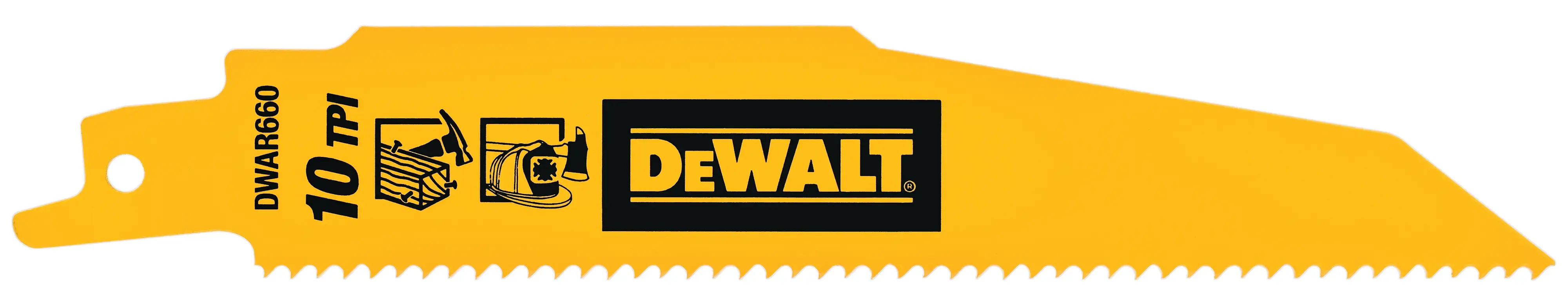 DEWALT® 6-in. 10 TPI Demolition Carbide Tipped Reciprocating Saw Blades (5 Pack)
