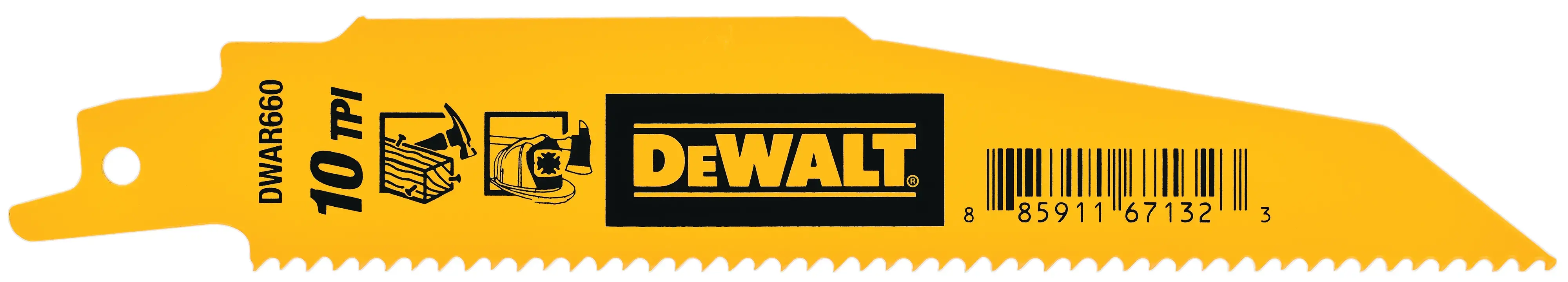 DEWALT® 6-in. 10 TPI Demolition Carbide Tipped Reciprocating Saw Blades (5 Pack) thumbnail 2