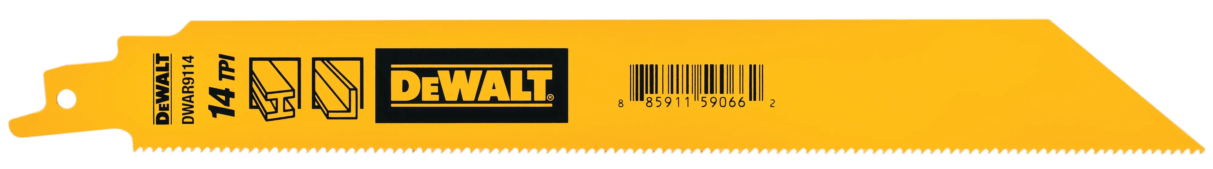 DEWALT® 9-in. 14 TPI Heavy Metal Bi-Metal Reciprocating Saw Blades (5 Pack) thumbnail 2