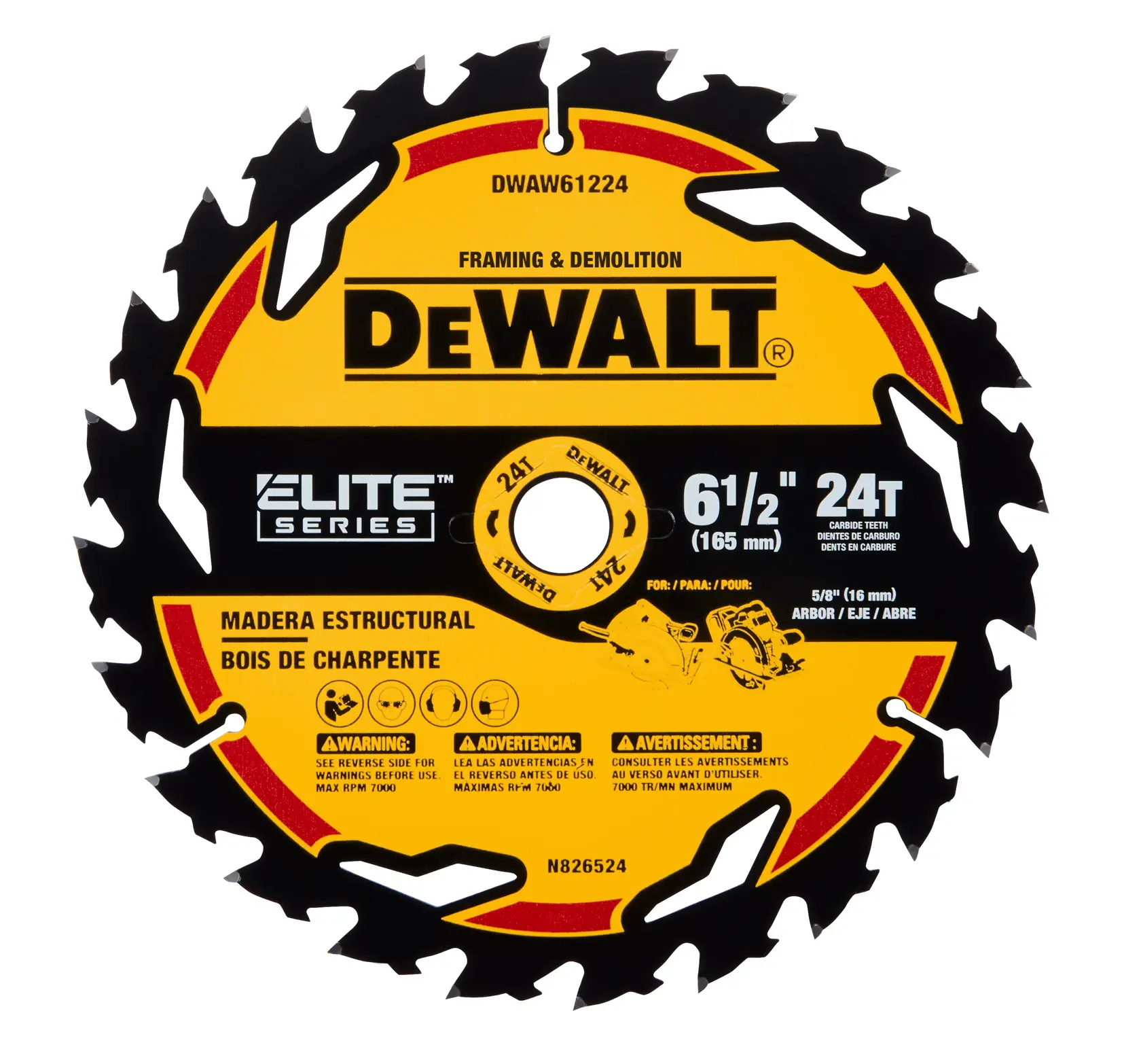 DEWALT® ELITE SERIES™ 6-1/2-in. Circular Saw Blade (24 Tooth)
