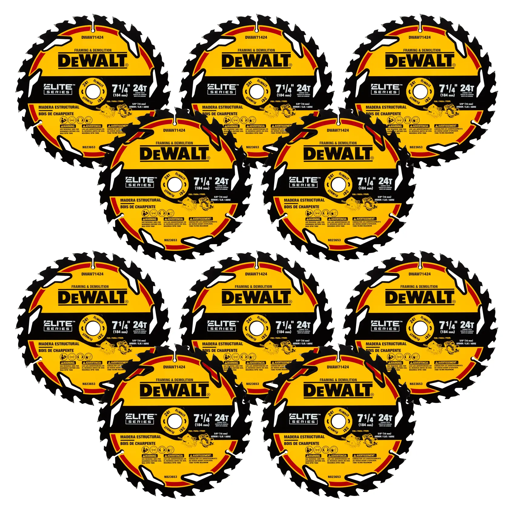 10 7-1/4inch Circular Saw Blades