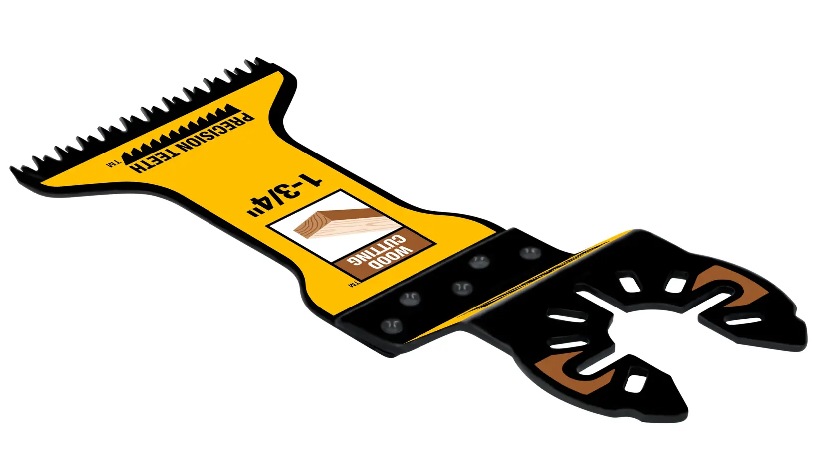 DEWALT 1 3/4“ Wood Cutting Blade 3/4 forward view.