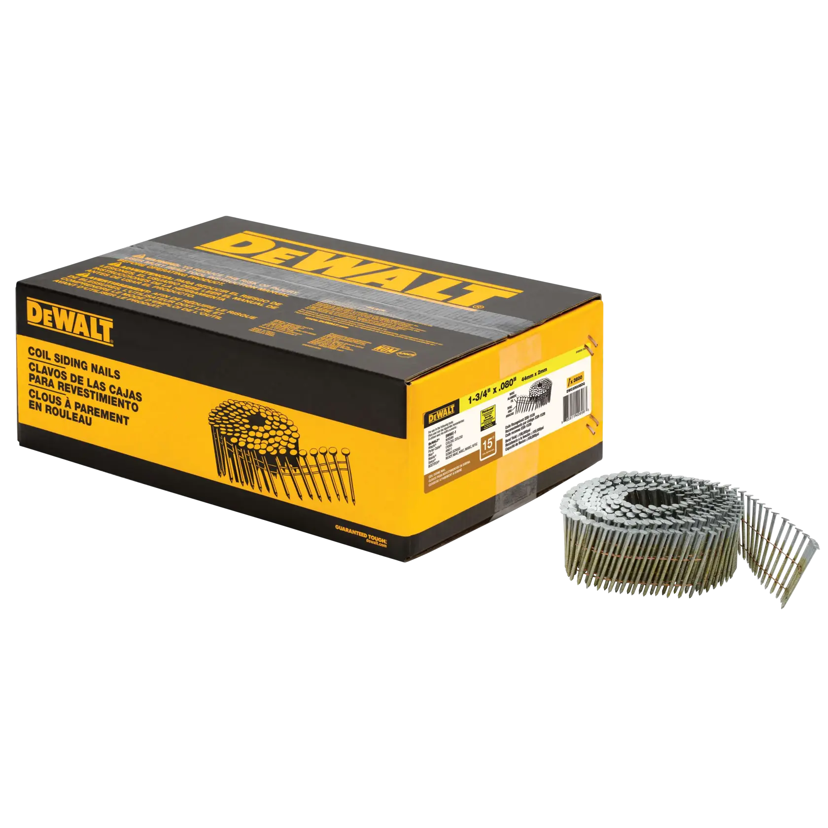 15 degree coil siding nails with packaging.