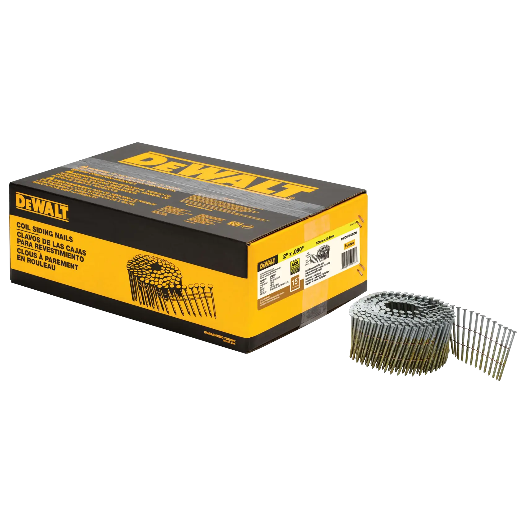 15 degree coil siding nails with packaging.