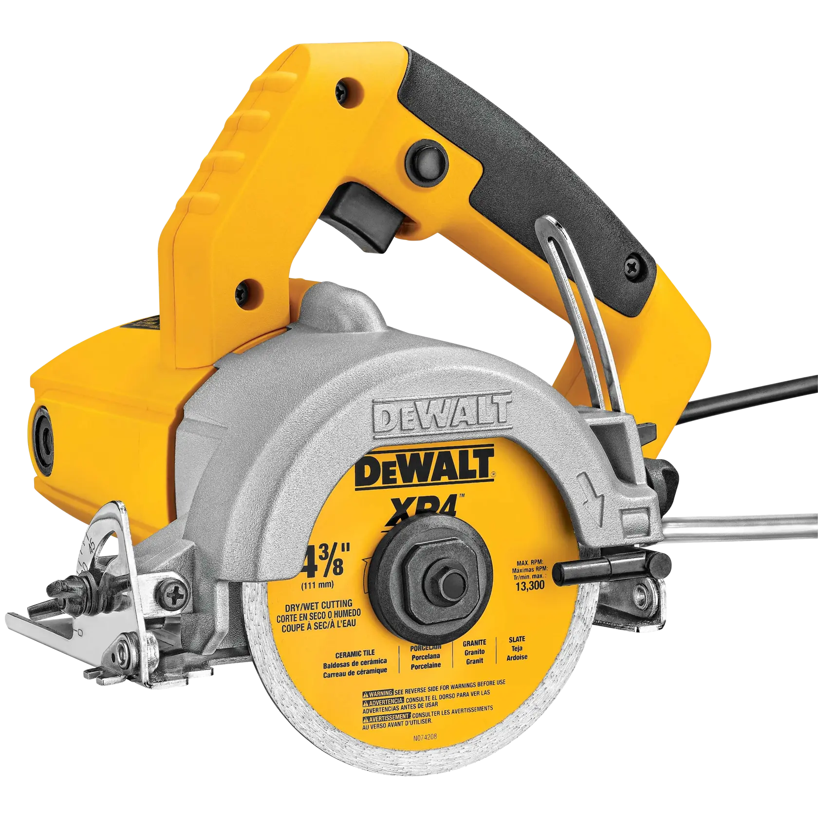 Profile of wet dry handheld tile cutter.