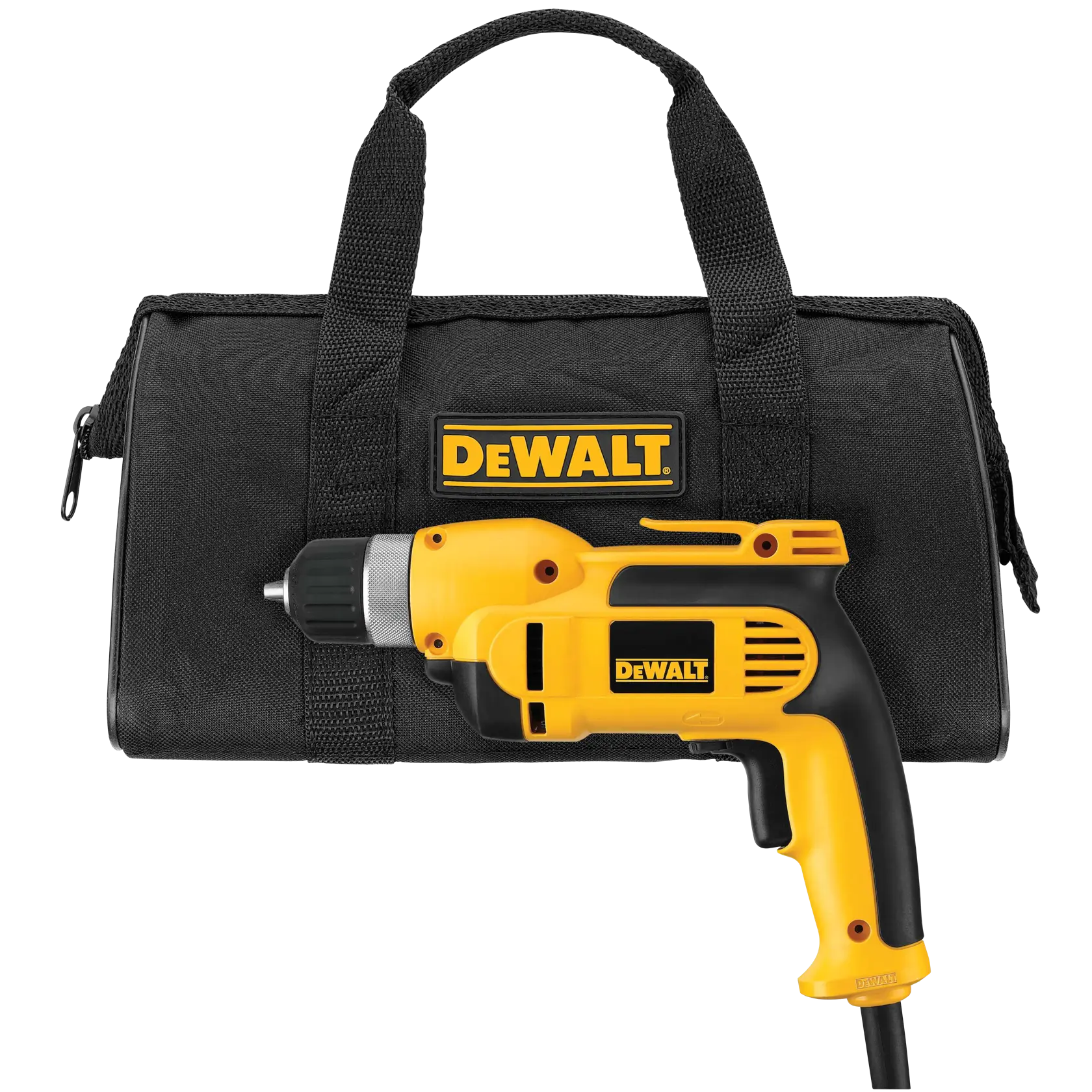 V S R pistol grip drill kit with keyless chuck kit.