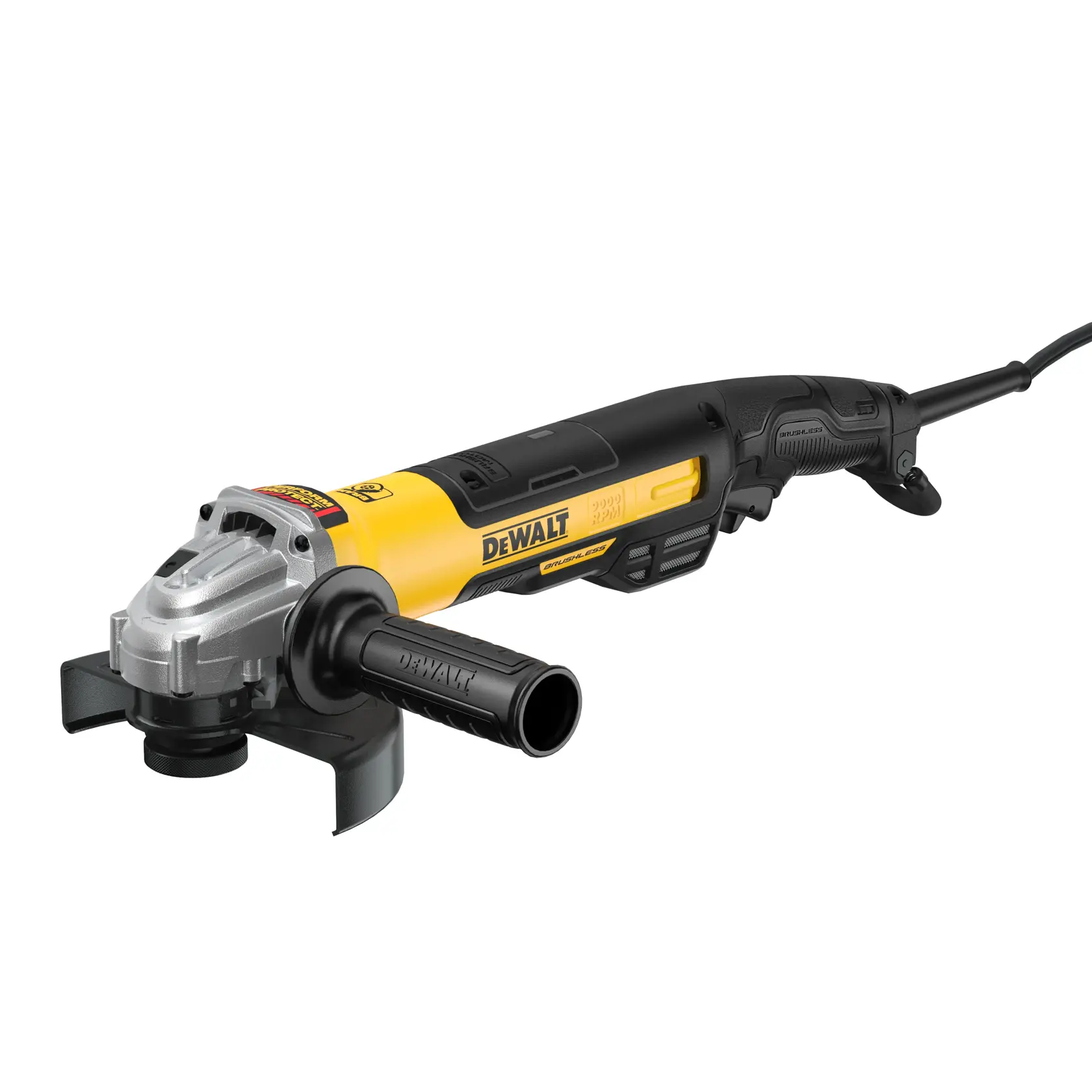 DEWALT® 5-in. - 6-in. (127mm - 150mm) Brushless Small Angle Grinder, Rat Tail with KICKBACK BREAK, No Lock-On