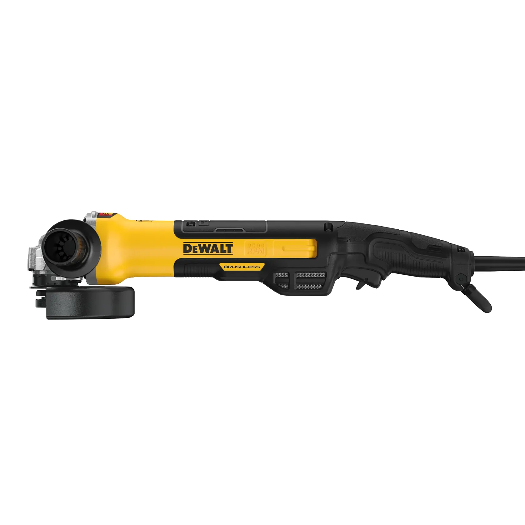 DEWALT® 5-in. - 6-in. (127mm - 150mm) Brushless Small Angle Grinder, Rat Tail with KICKBACK BREAK, No Lock-On thumbnail 2